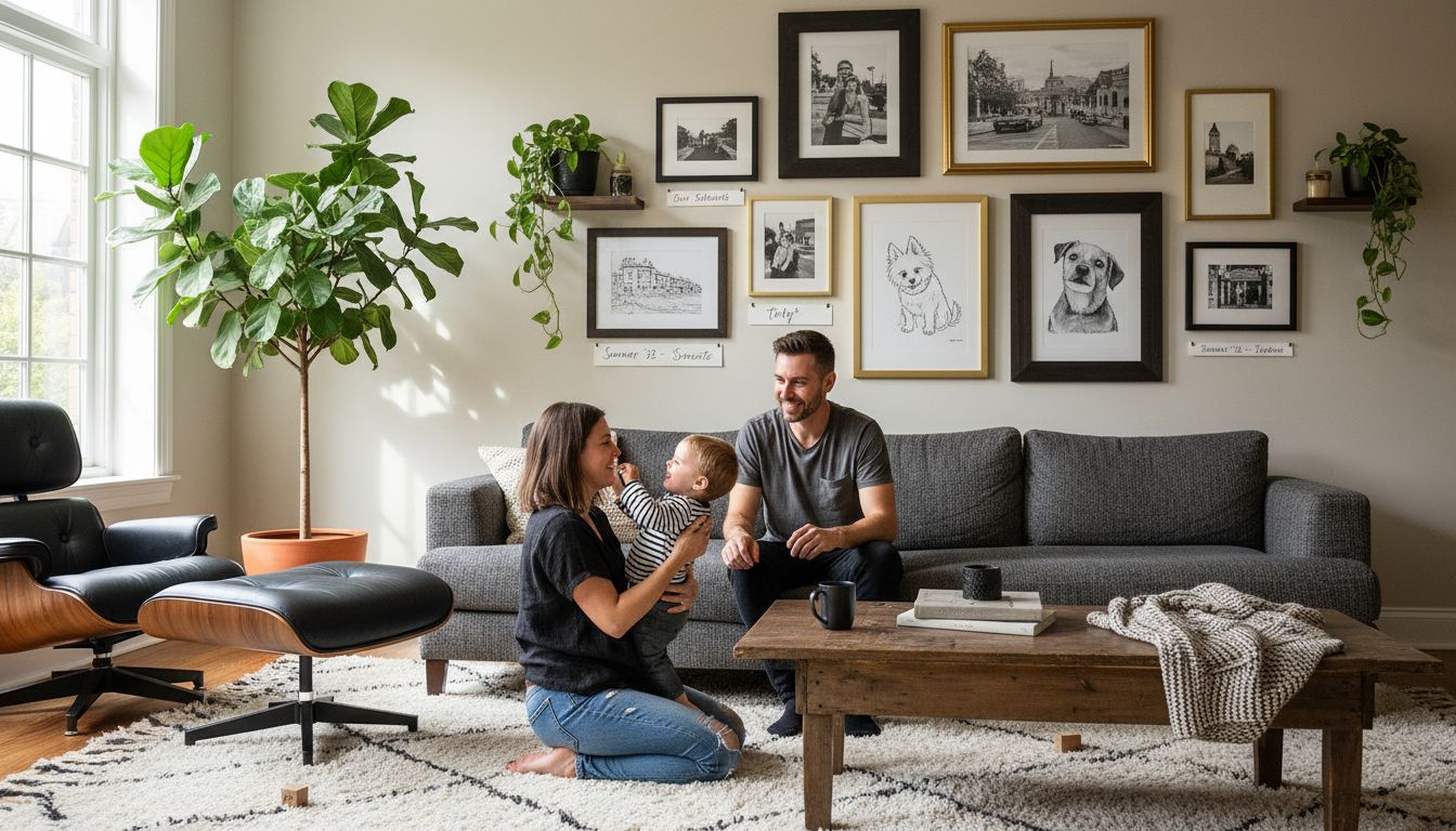 modern personalized gallery wall