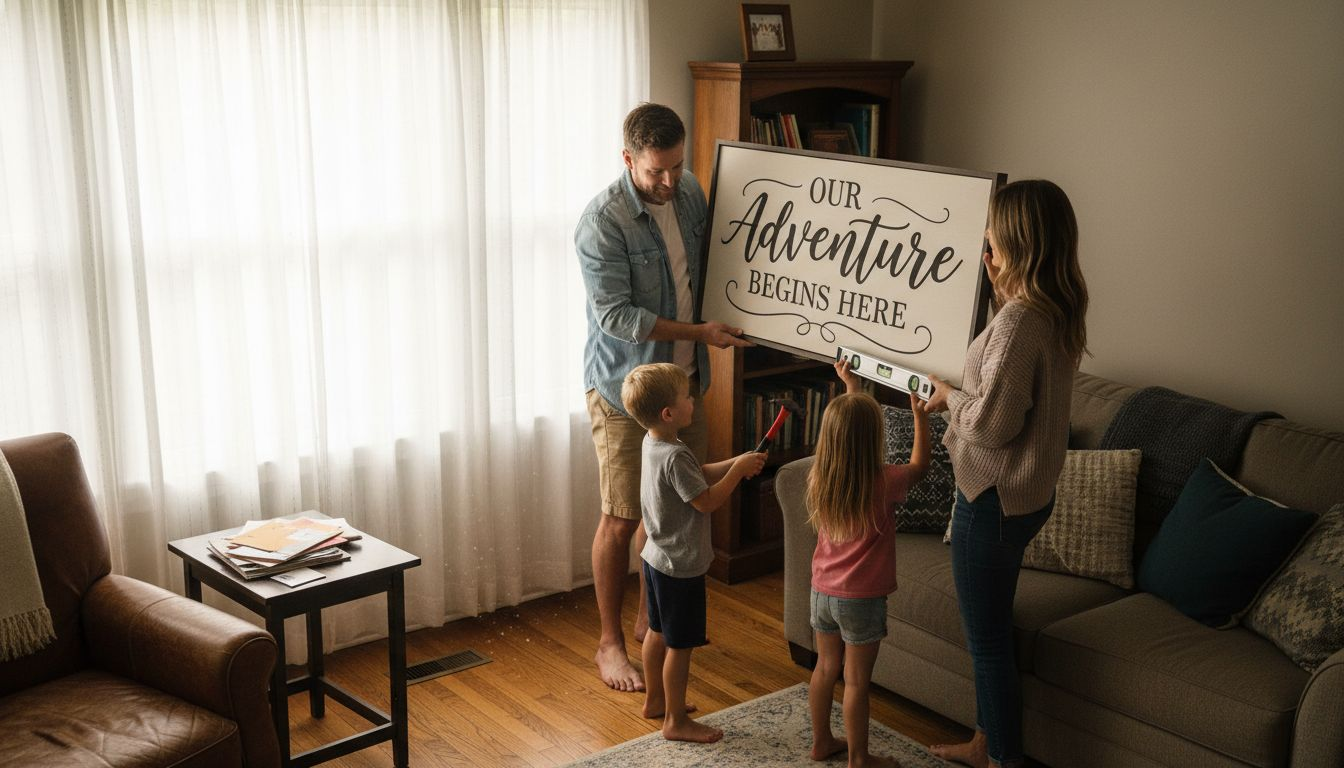 Family hanging custom canvas wall sign