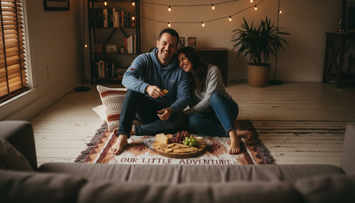 Couple enjoying personalized cozy date night