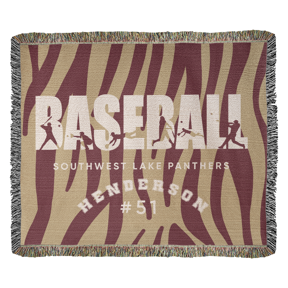 Personalized Sports Player Woven Blankets