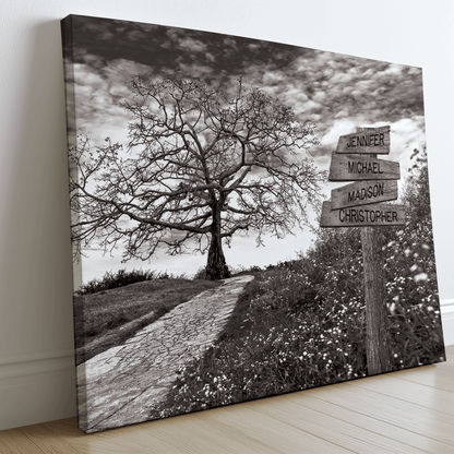 Tree Hill Pathway - Multi-Names Premium Custom Canvas Wall Art