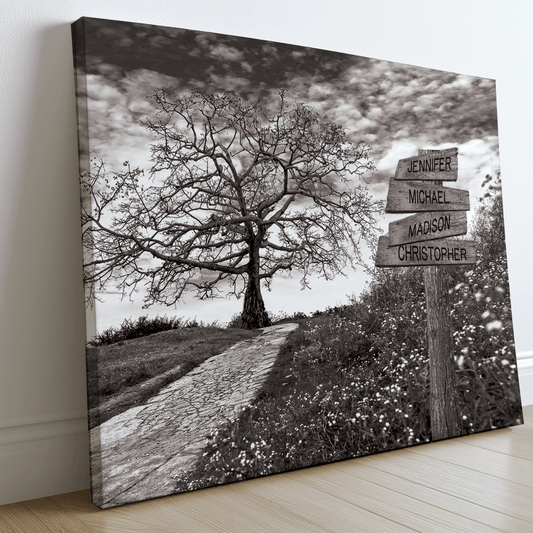 Tree Hill Pathway - Multi-Names Premium Custom Canvas Wall Art