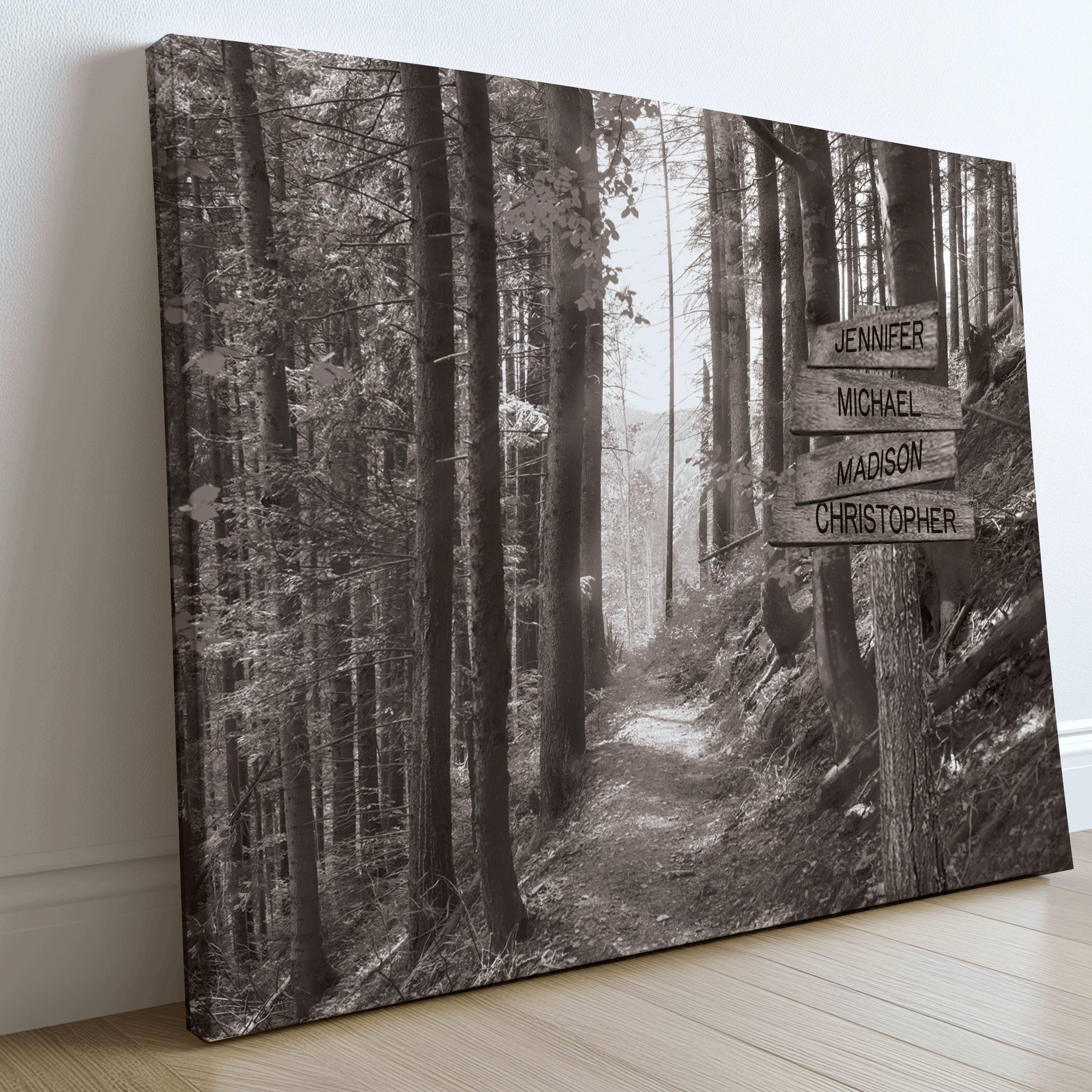 Wooded Mountain Trail - Multi-Names Premium Custom Canvas Wall Art