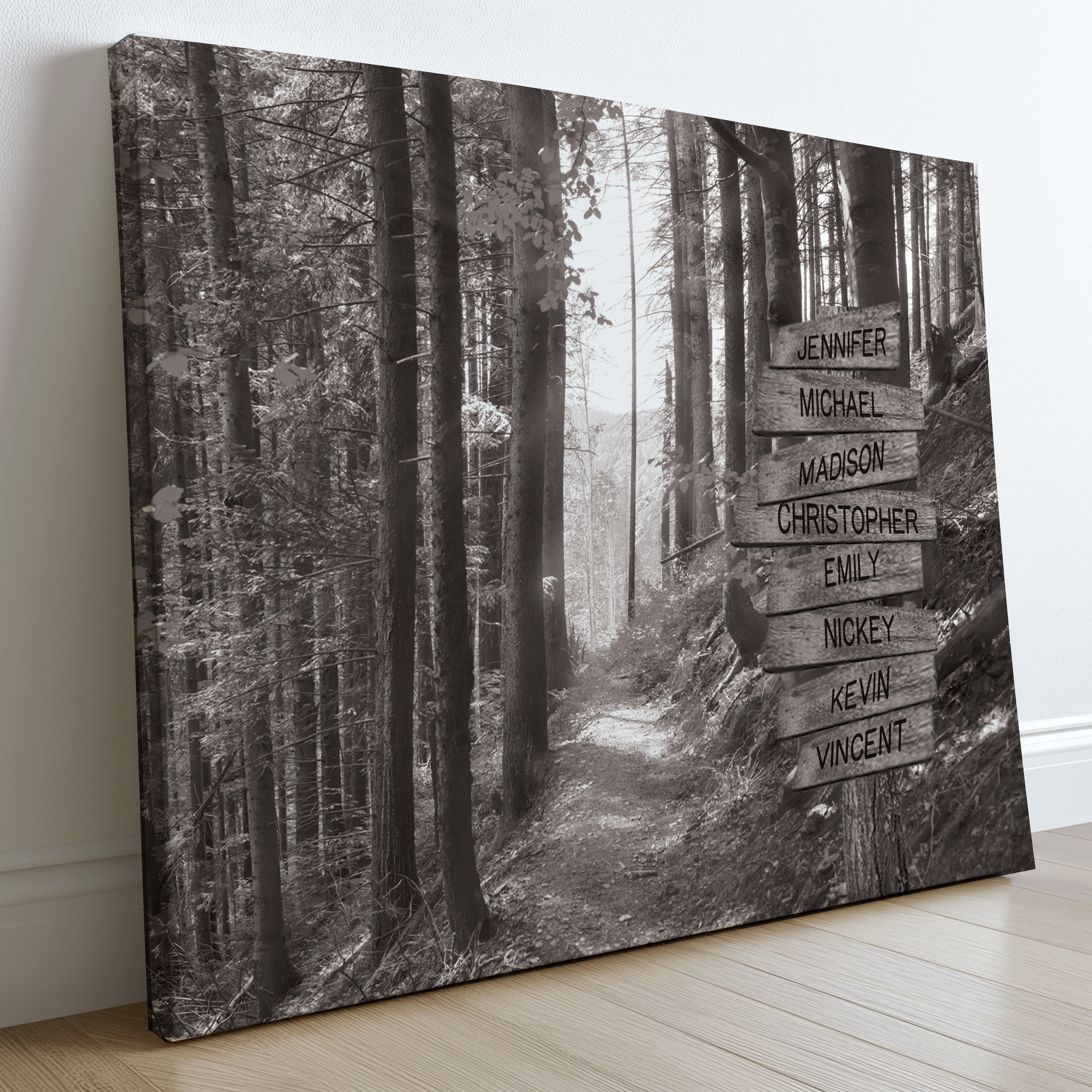Wooded Mountain Trail - Multi-Names Premium Custom Canvas Wall Art