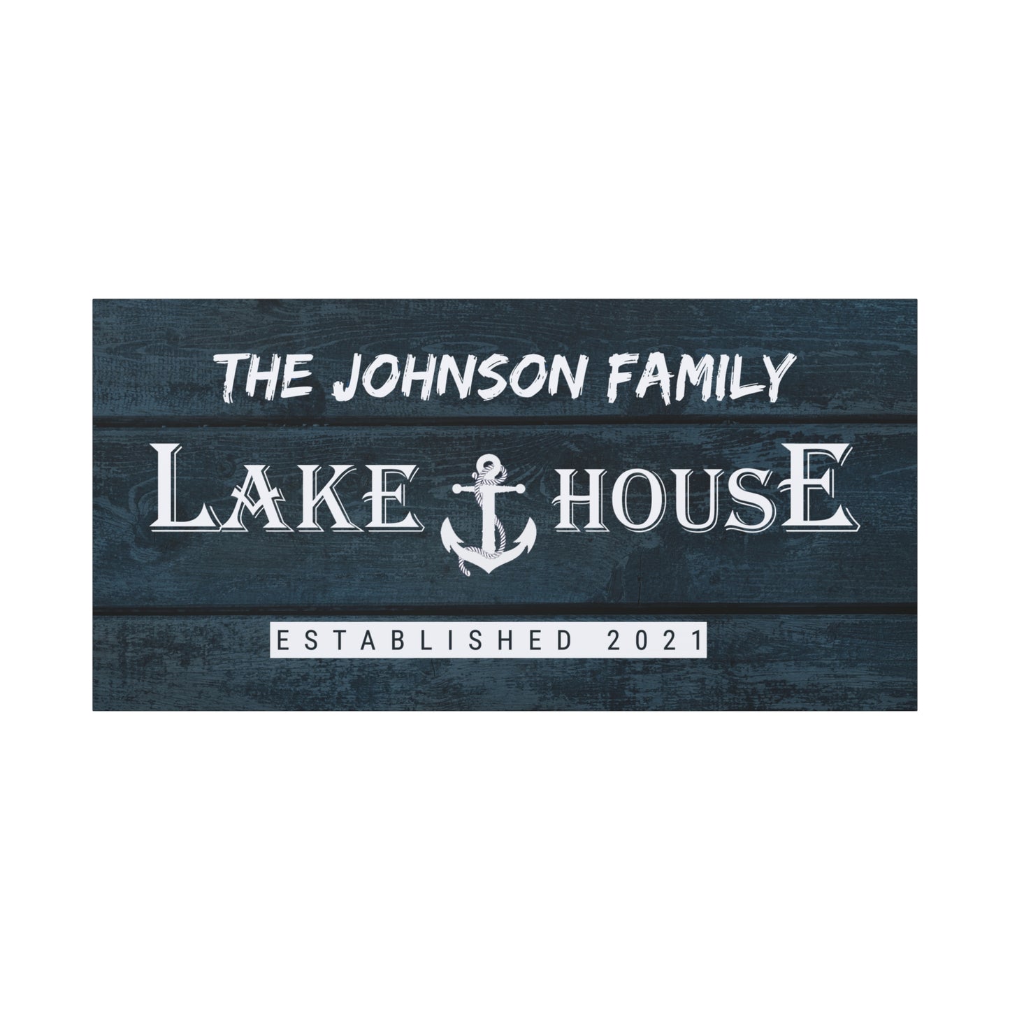 Lake House Anchor Family -Blue- Premium Custom Canvas Wall Art