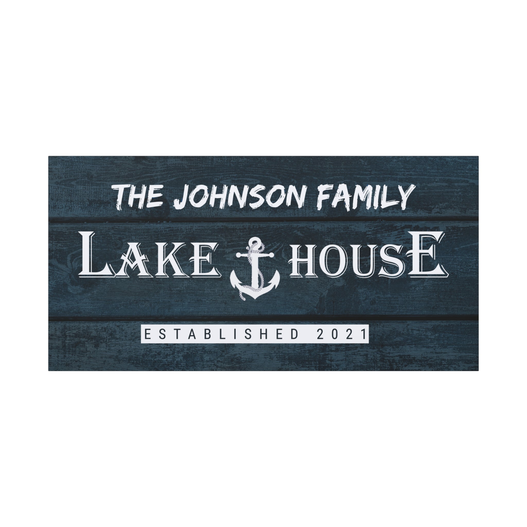 Lake House Anchor Family -Blue- Premium Custom Canvas Wall Art