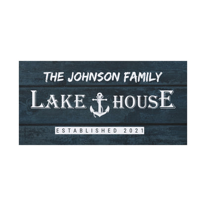 Lake House Anchor Family -Blue- Premium Custom Canvas Wall Art