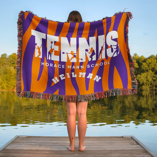 Personalized Tennis Woven Blanket Throw – Custom Athlete Gift