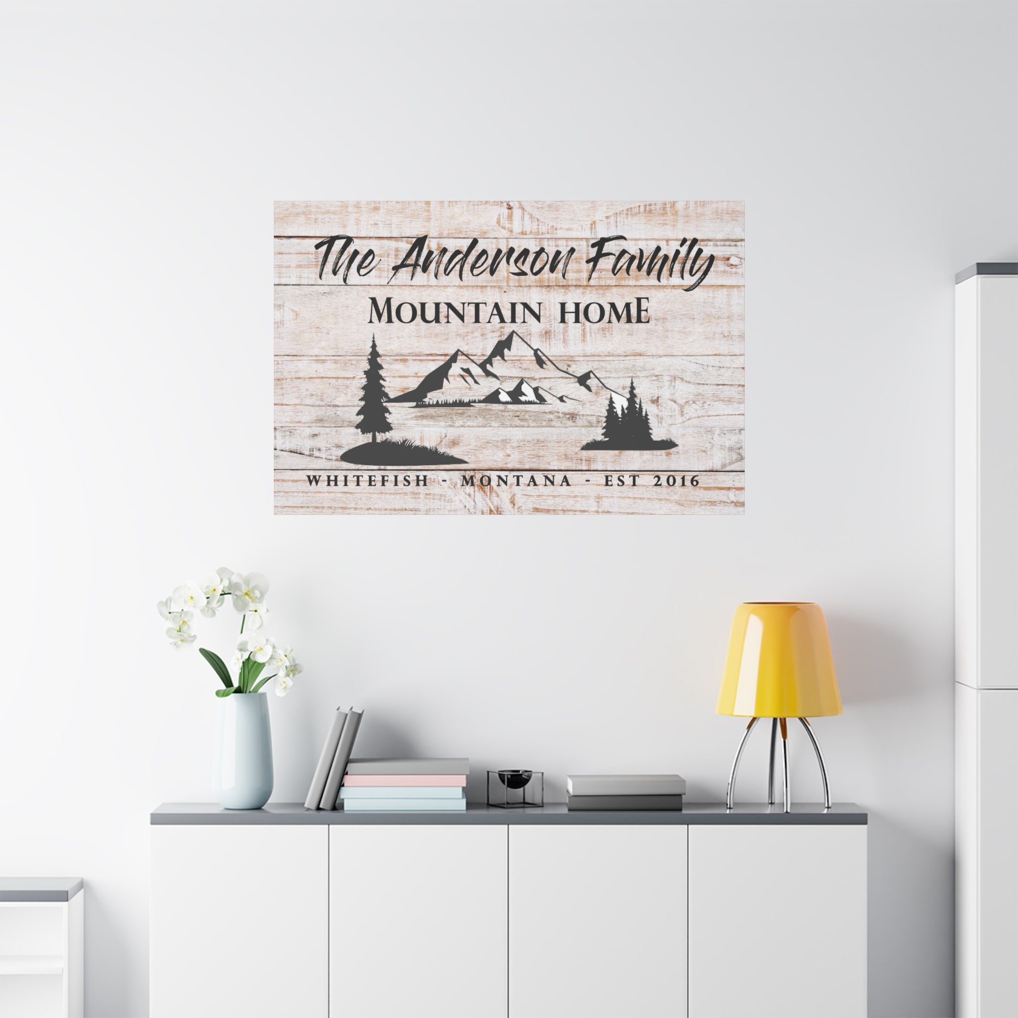 Mountain Home Name Premium Custom Canvas Wall Art