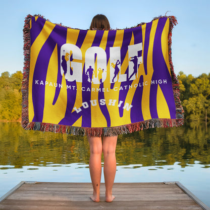 Personalized Golf Woven Blanket Throw – Custom Golfer Gift