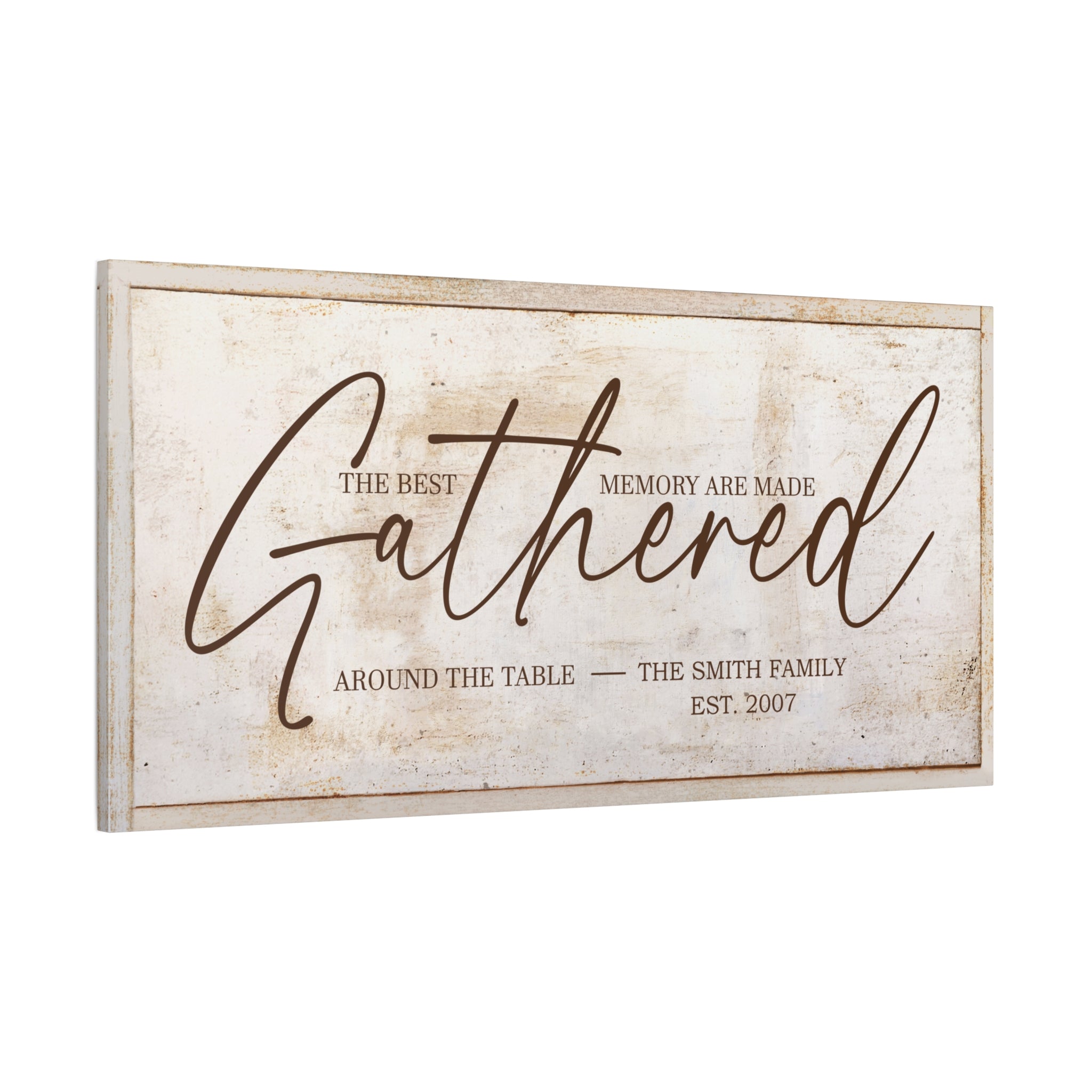 Best Memories Made Gathered Around Table - Tan - Premium Custom Canvas Wall Art
