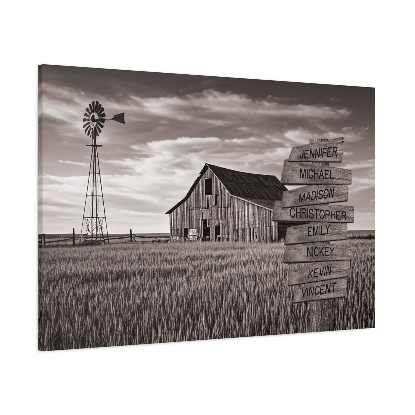 Barn Wheat Field - Multi-Names Premium Custom Canvas Wall Art hanging on wall. 