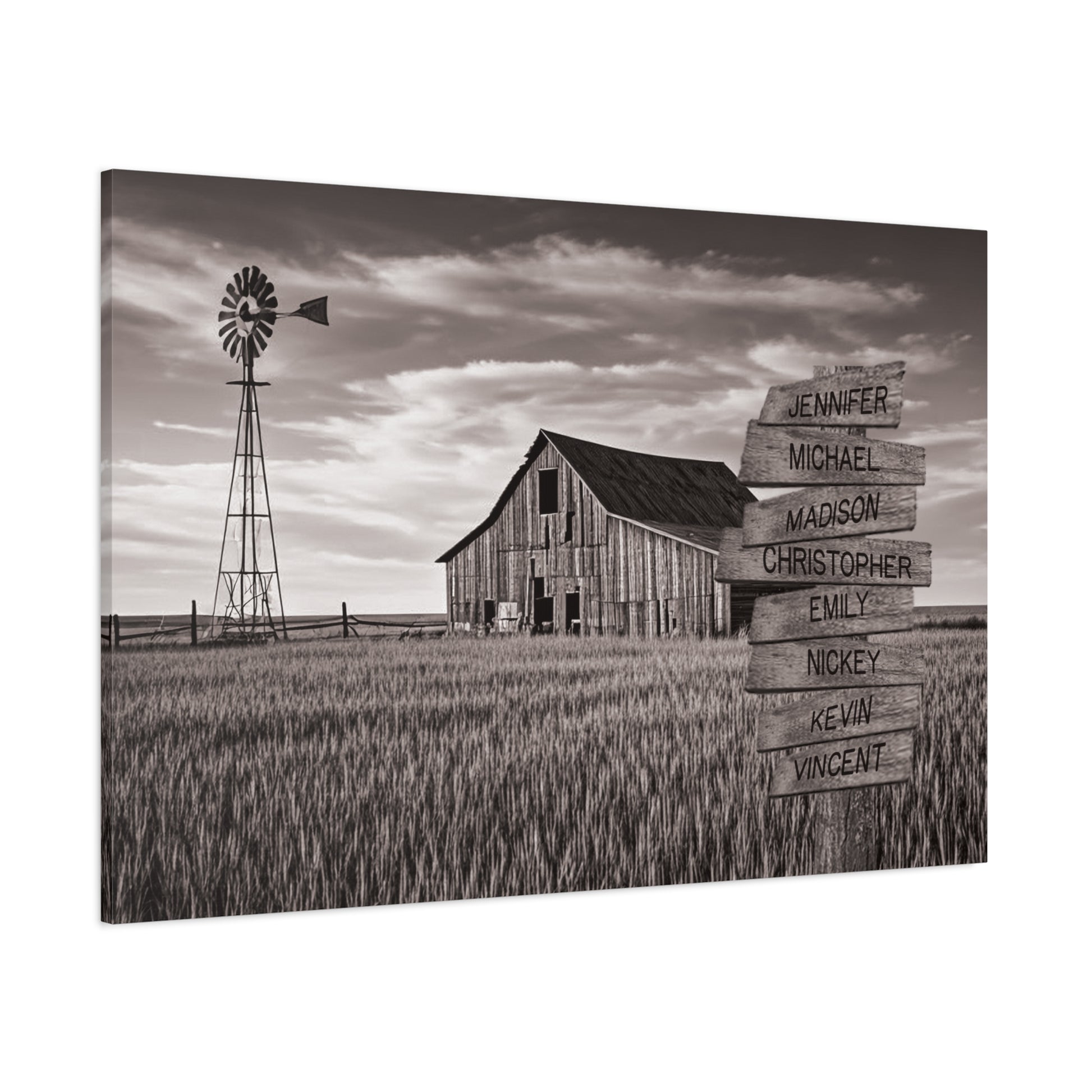 Barn Wheat Field - Multi-Names Premium Custom Canvas Wall Art hanging on wall. 