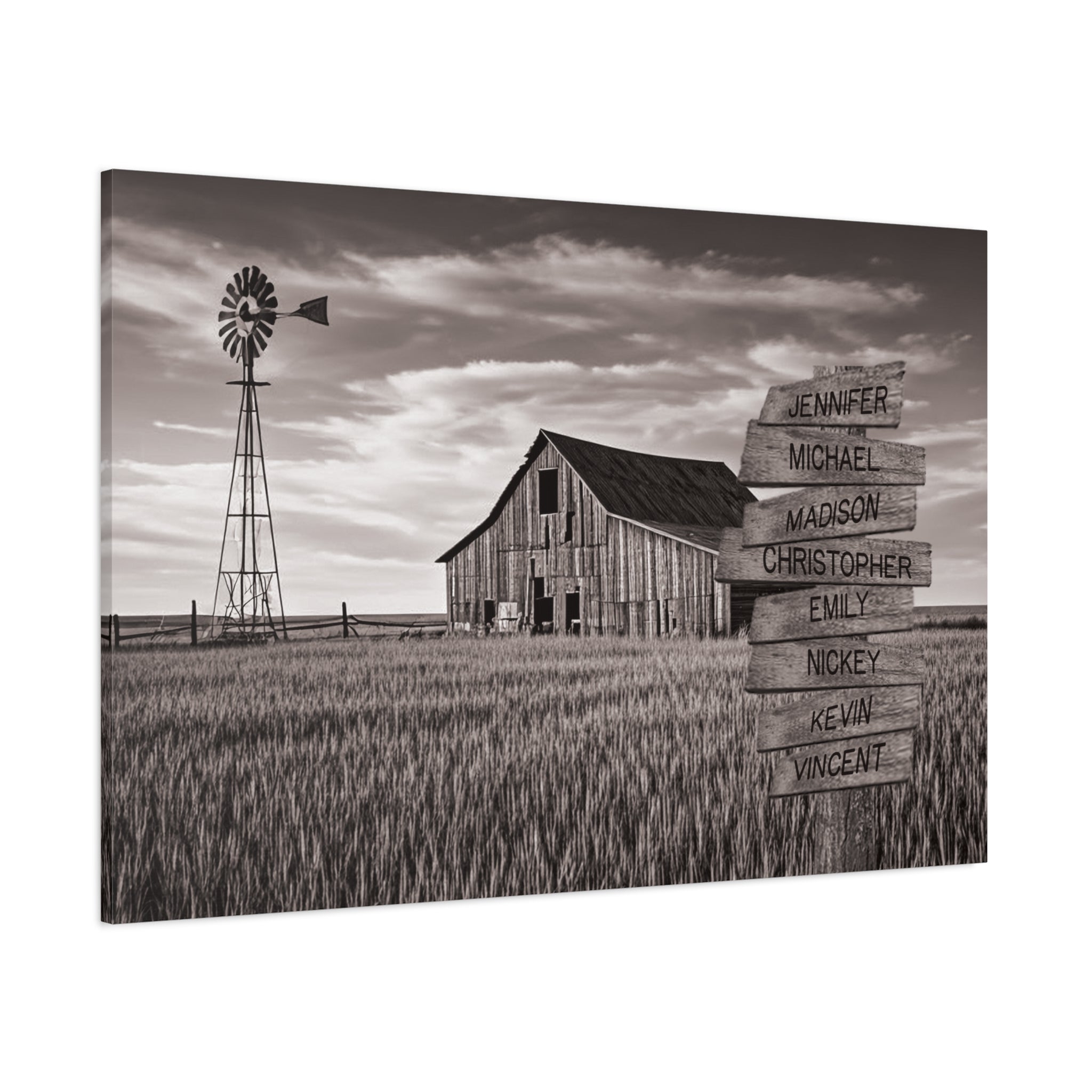 Barn Wheat Field - Multi-Names Premium Custom Canvas Wall Art hanging on wall. 