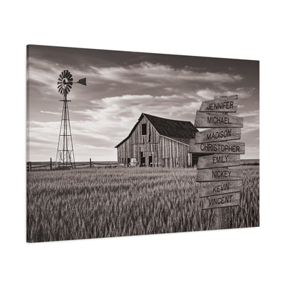 Barn Wheat Field - Multi-Names Premium Custom Canvas Wall Art hanging on wall. 