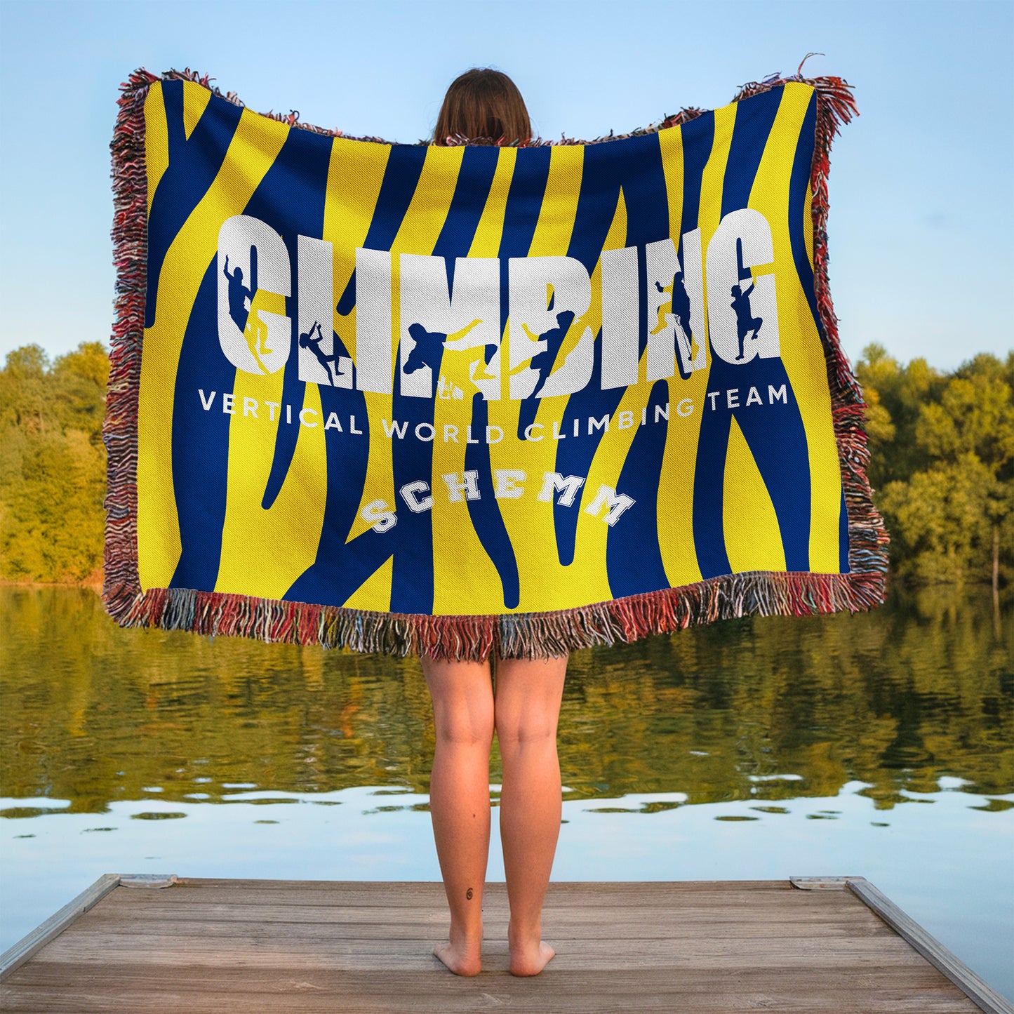 Personalized Climbing Woven Blanket Throw – Custom Rock Climber Gift