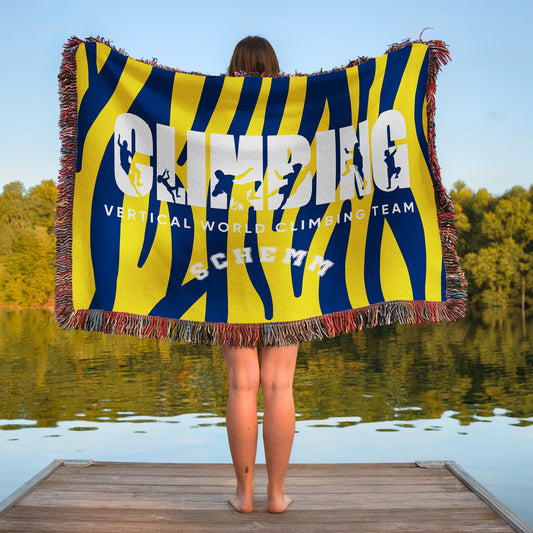 Personalized Climbing Woven Blanket Throw – Custom Rock Climber Gift