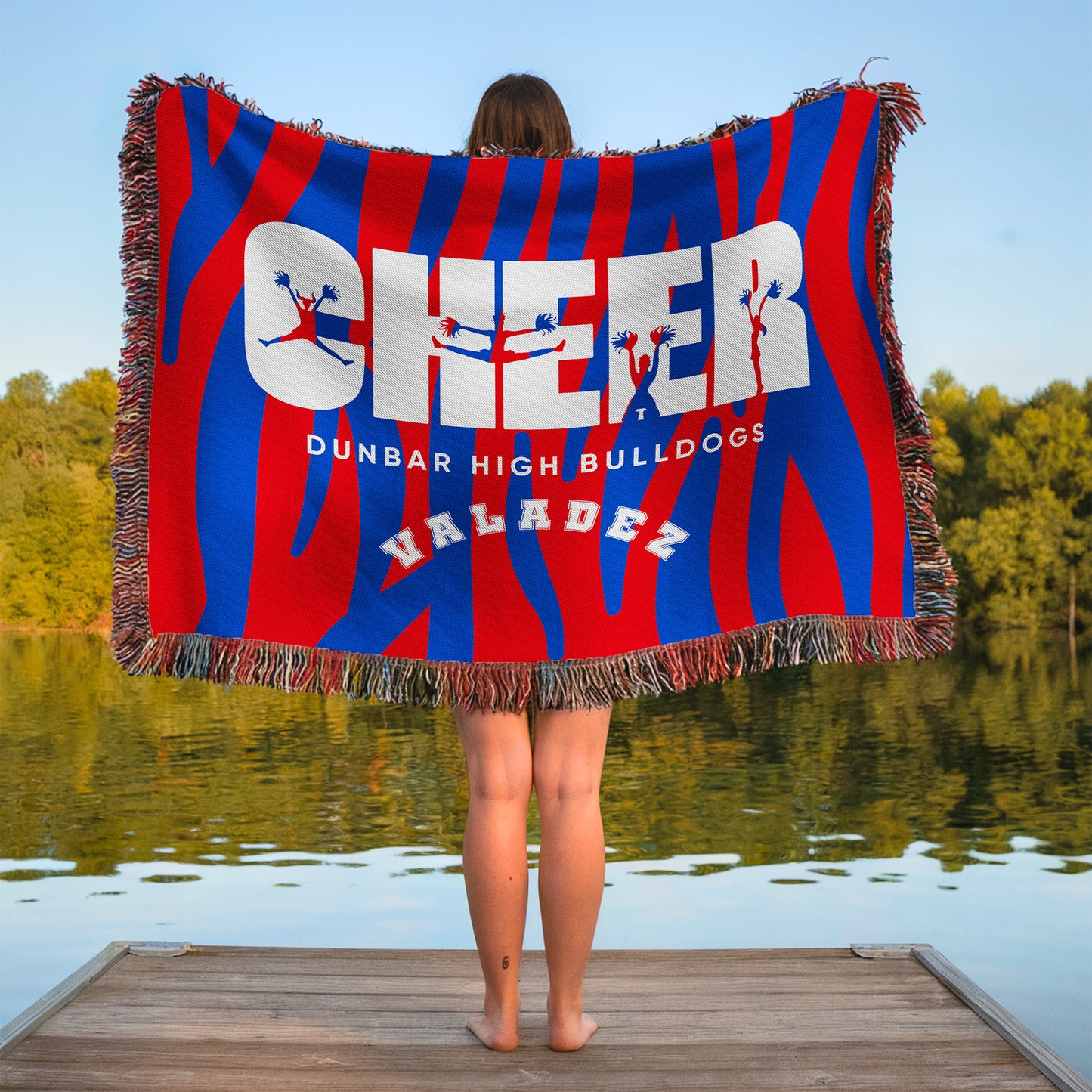 Personalized Cheer Team Woven Blanket Throw – Custom Cheerleader Gift