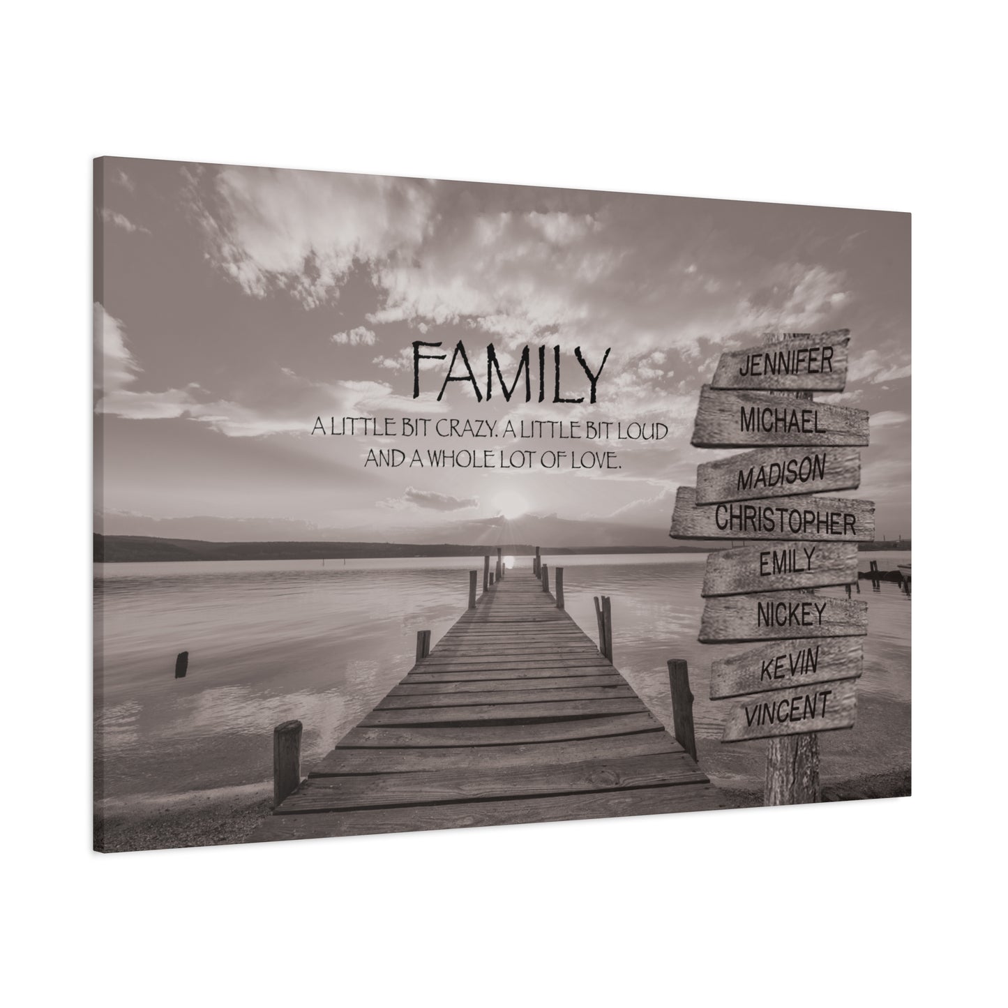 Family Lake Dock - Multi-Names Premium Custom Canvas Wall Art