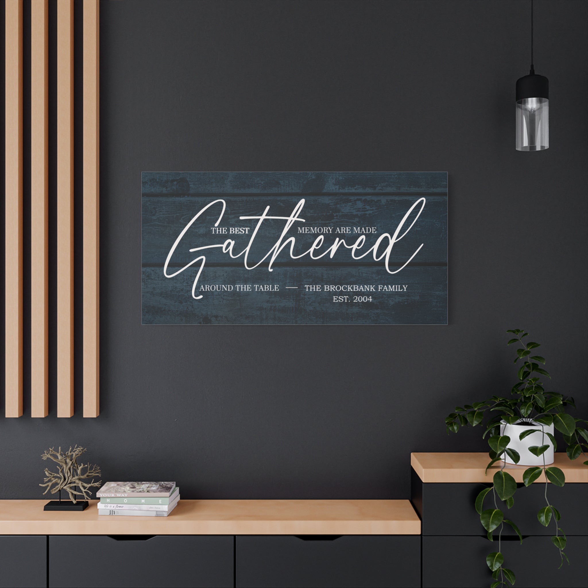 Best Memories Made Gathered Around Table - Blue - Premium Custom Canvas Wall Art