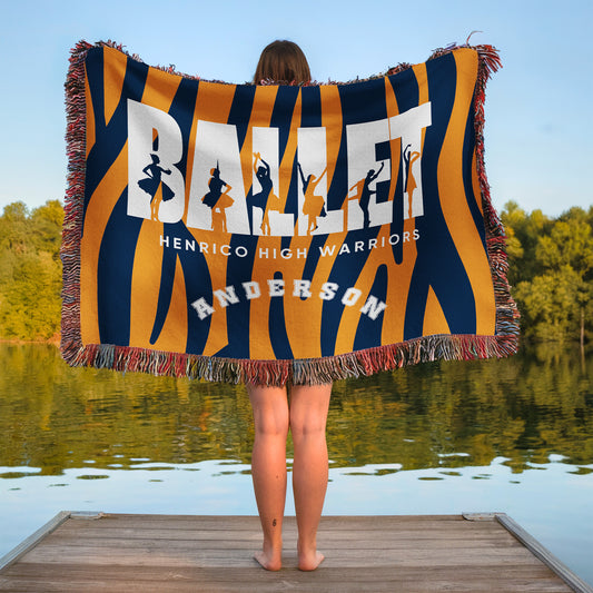 Personalized Ballet Woven Blanket Throw – Custom Dancer Gift