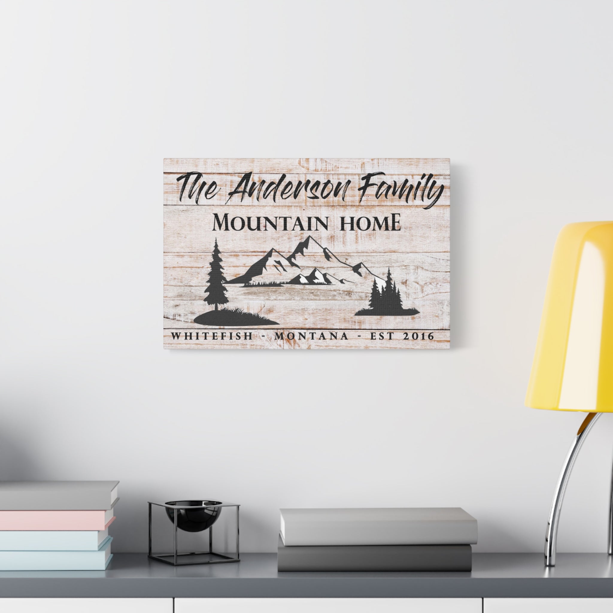 Mountain Home Name Premium Custom Canvas Wall Art