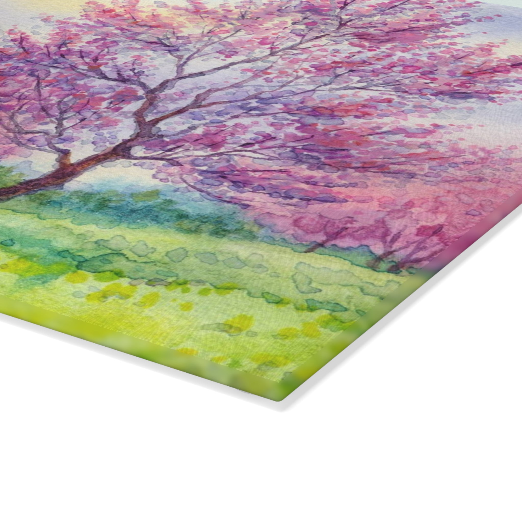 Personalized Cherry Blossom Trees Cutting Board – 20 Custom Designs, Tempered Glass, Housewarming, Wedding & Real Estate Gifts - Available in 2 Sizes: 8x11 & 11x15  - DESIGN 9