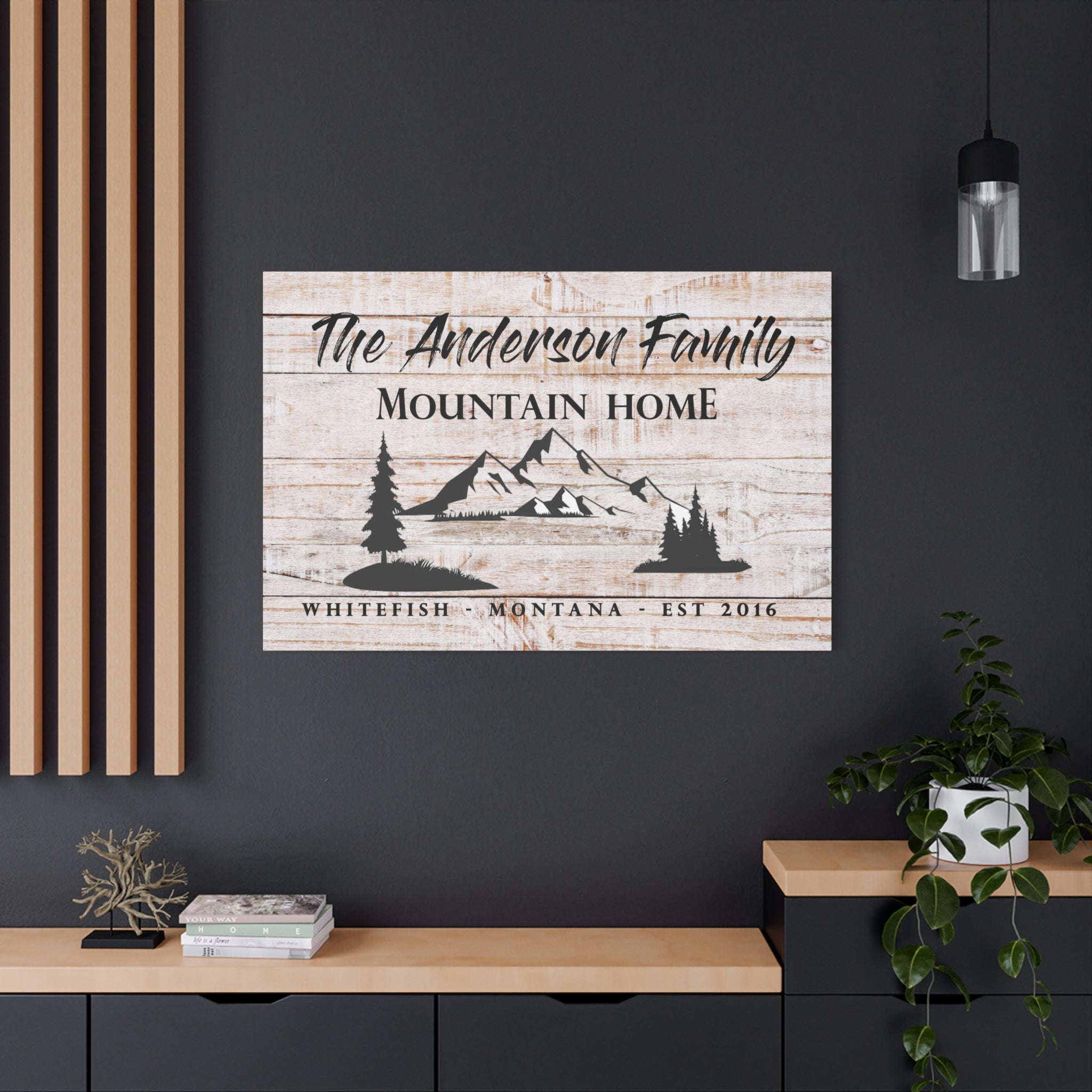 Mountain Home Name Premium Custom Canvas Wall Art