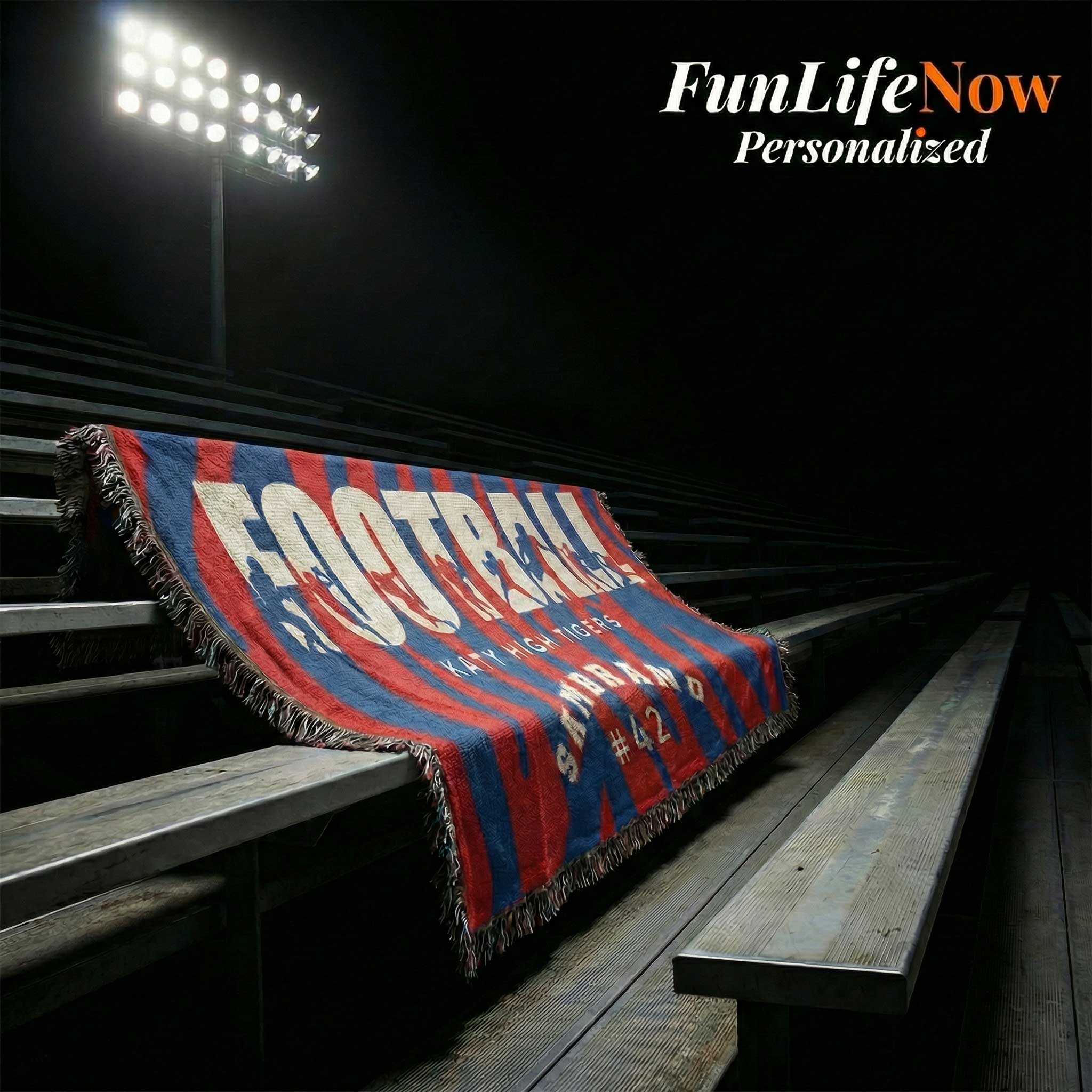 Football Personalized Woven Blanket – Custom Football Player Gift