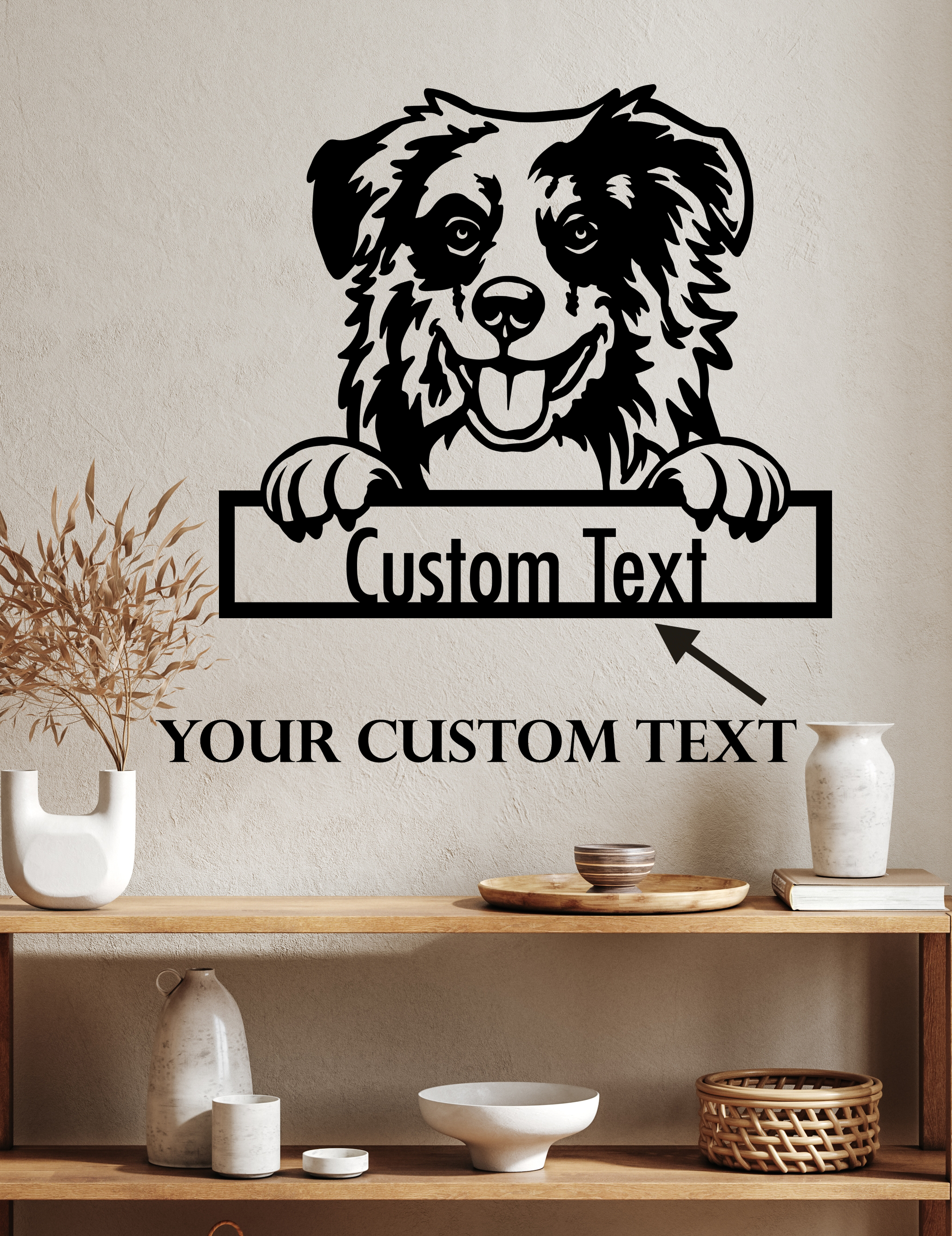 Australian Shepherd - Dog Customized Metal Wall Art Decor