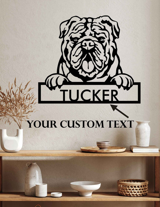 English Bulldog - Dog Personalized Metal Wall Art Decor