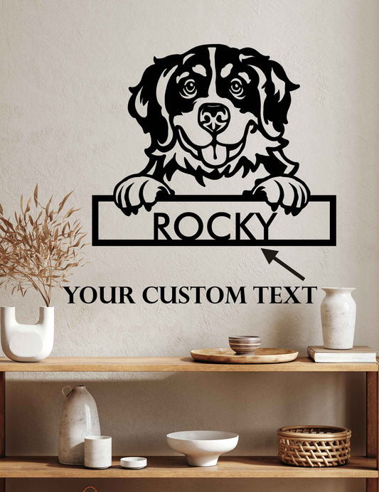 Bernese Mountain - Dog Personalized Metal Wall Art Decor