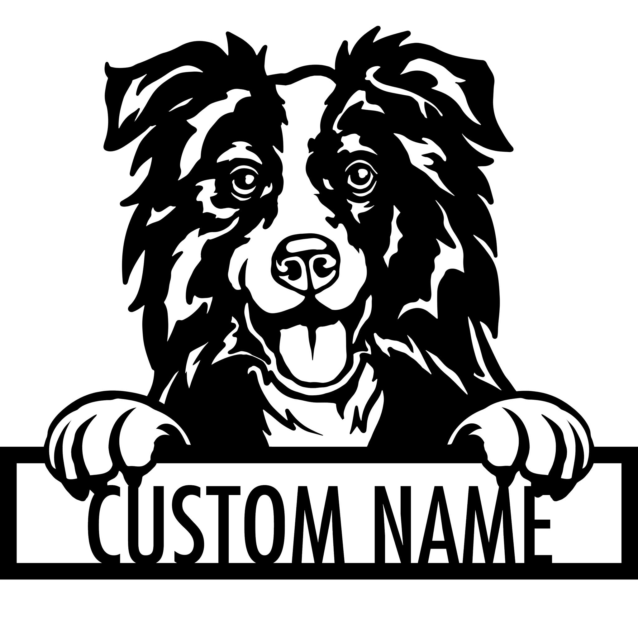 Border Collie - Dog Customized Metal Wall Art Decor