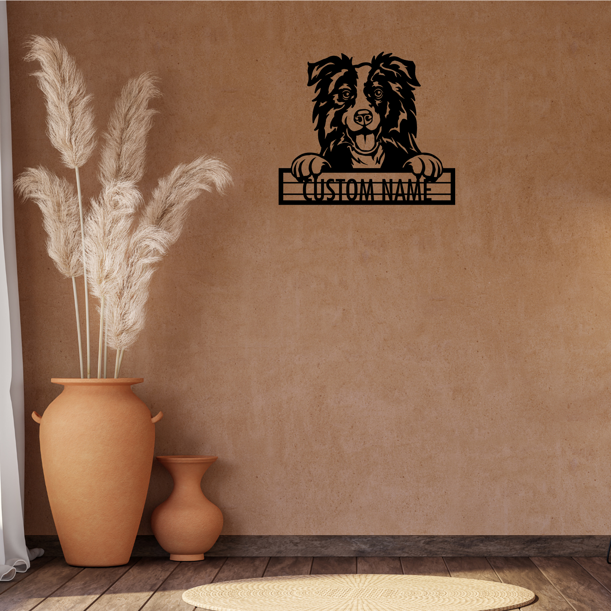 Border Collie - Dog Customized Metal Wall Art Decor