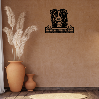 Border Collie - Dog Personalized Metal Wall Art Decor