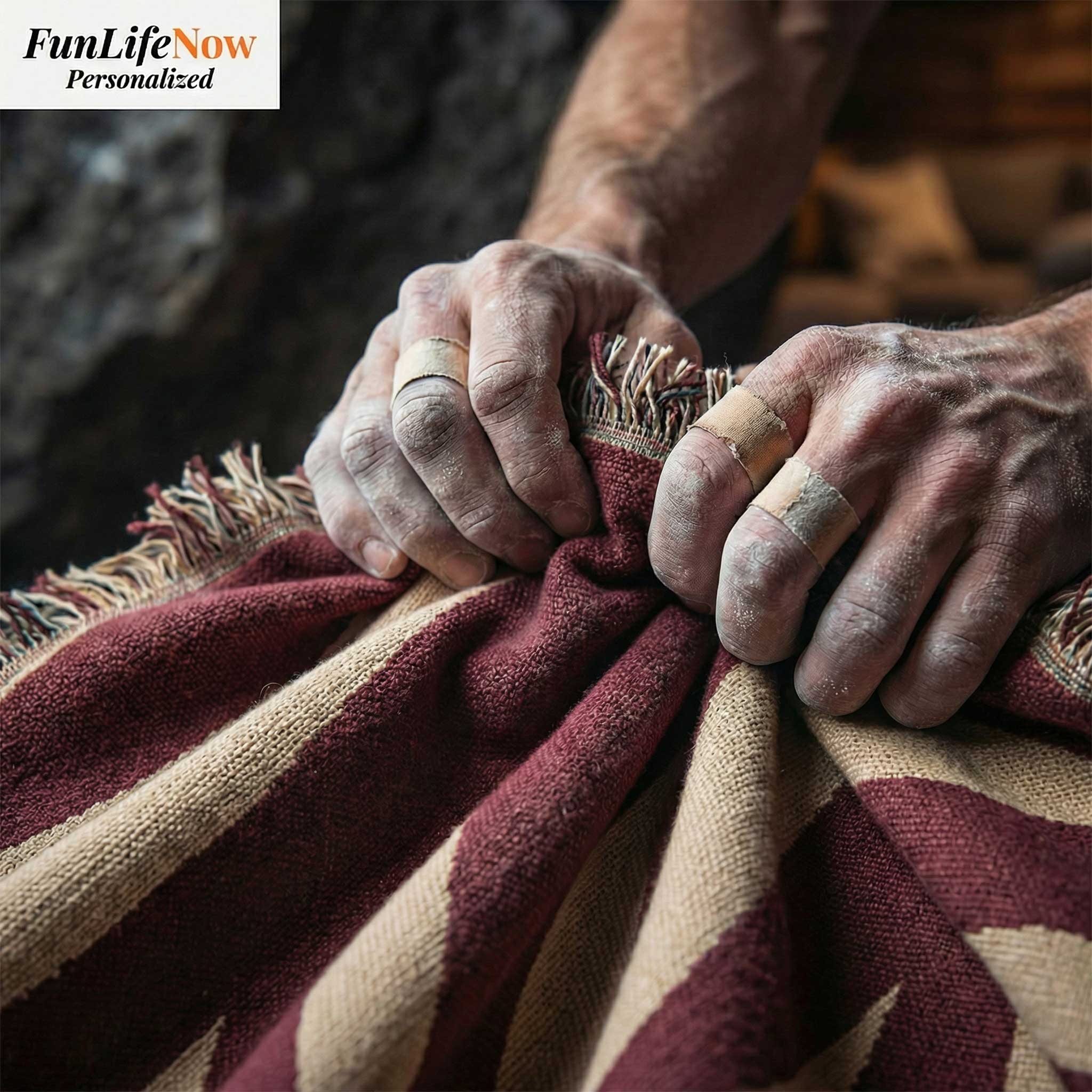 Rock Climbing Personalized Woven Blanket – Custom Climber Gift