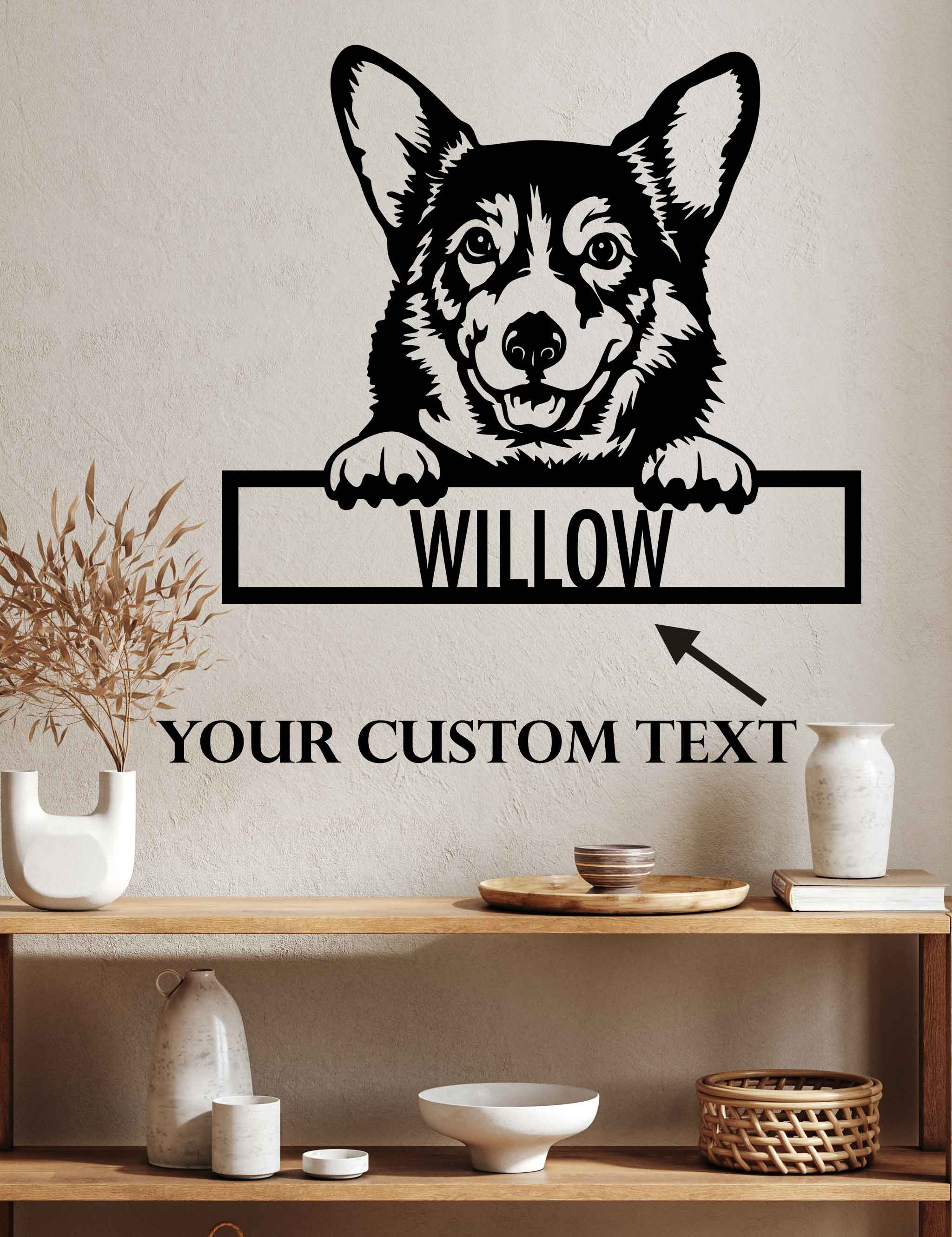 Corgi - Dog Customized Metal Wall Art Decor