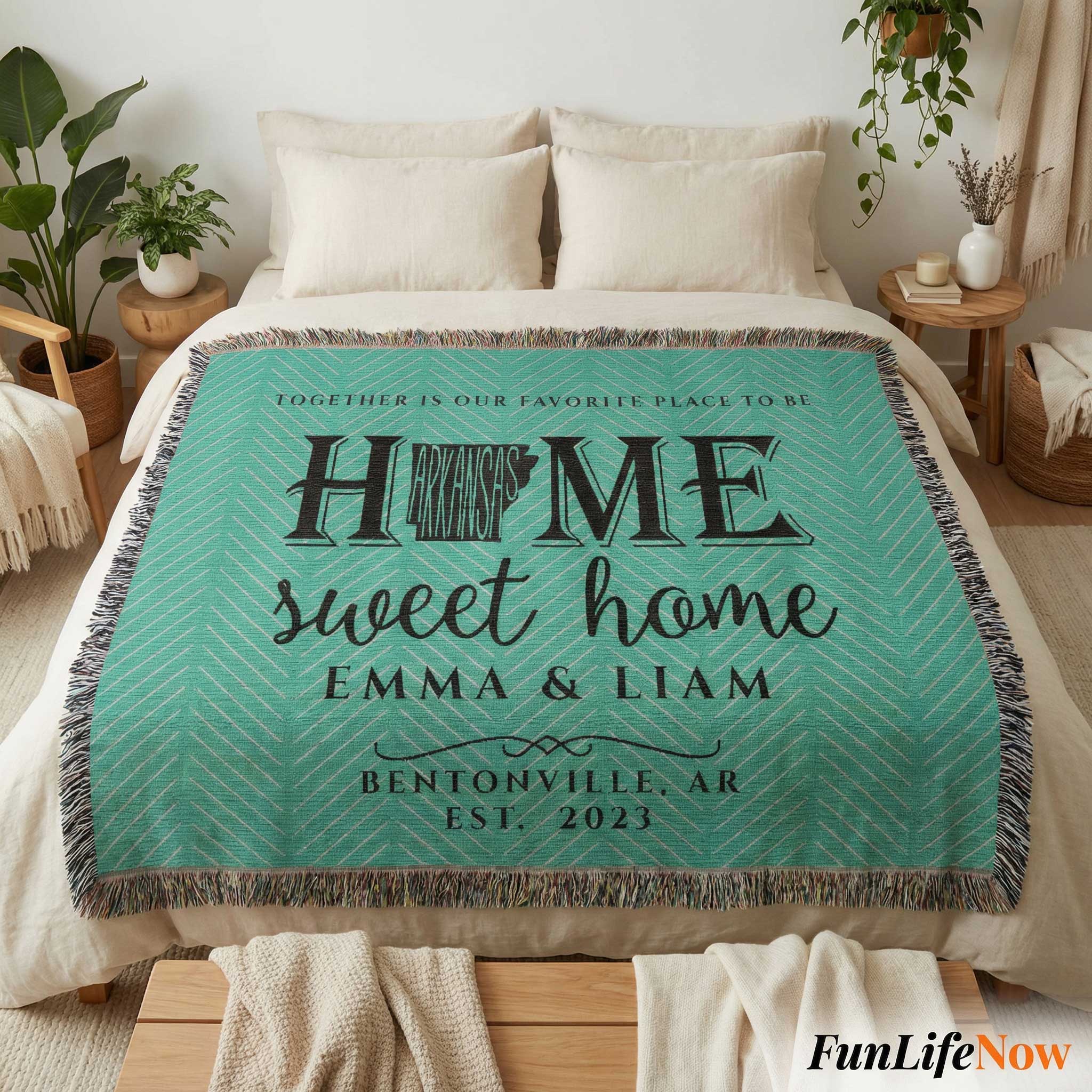 Arkansas Personalized State Blanket – Custom Natural State Home Throw Gift