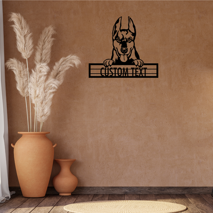 Doberman- Dog Personalized Metal Wall Art Decor