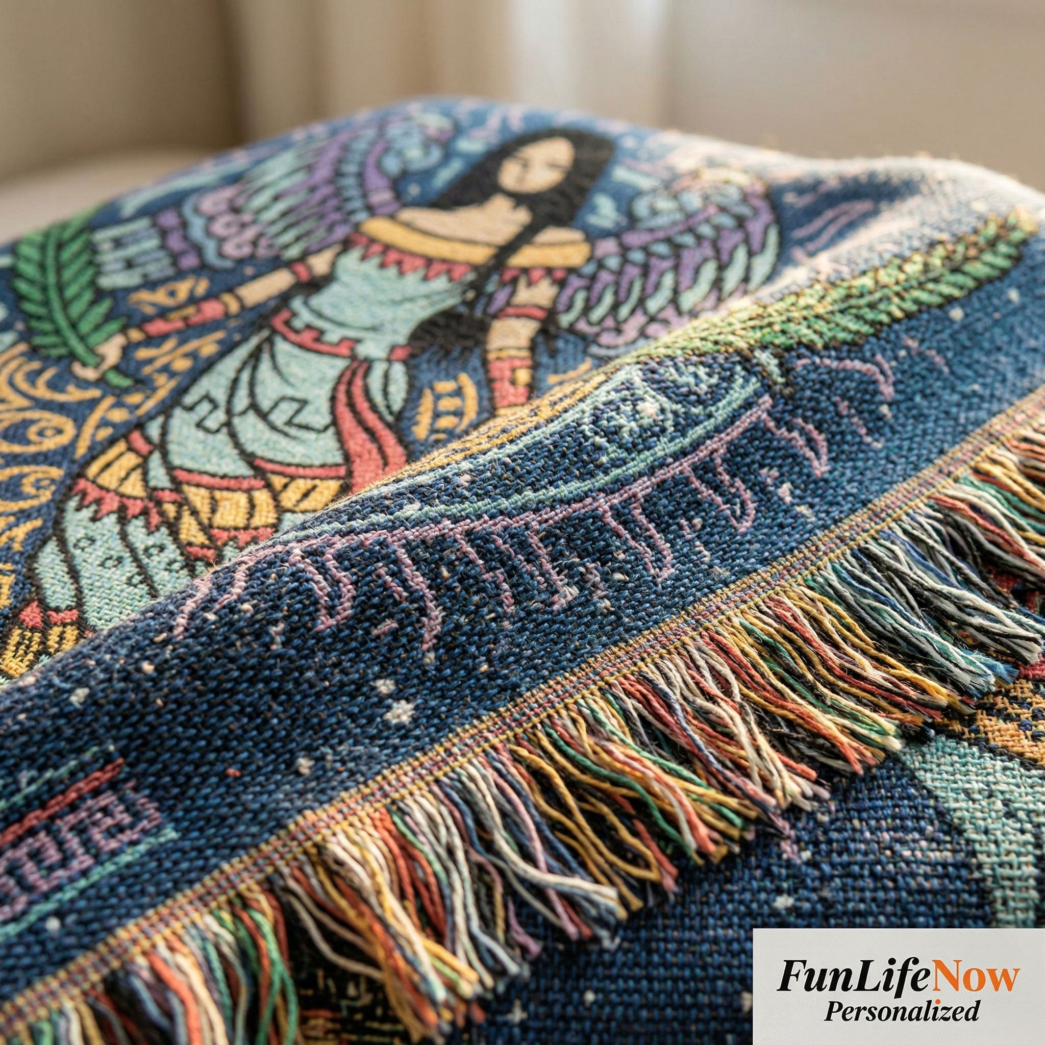 Personalized Virgo Zodiac Woven Blanket Astrology Gift, Custom Throw