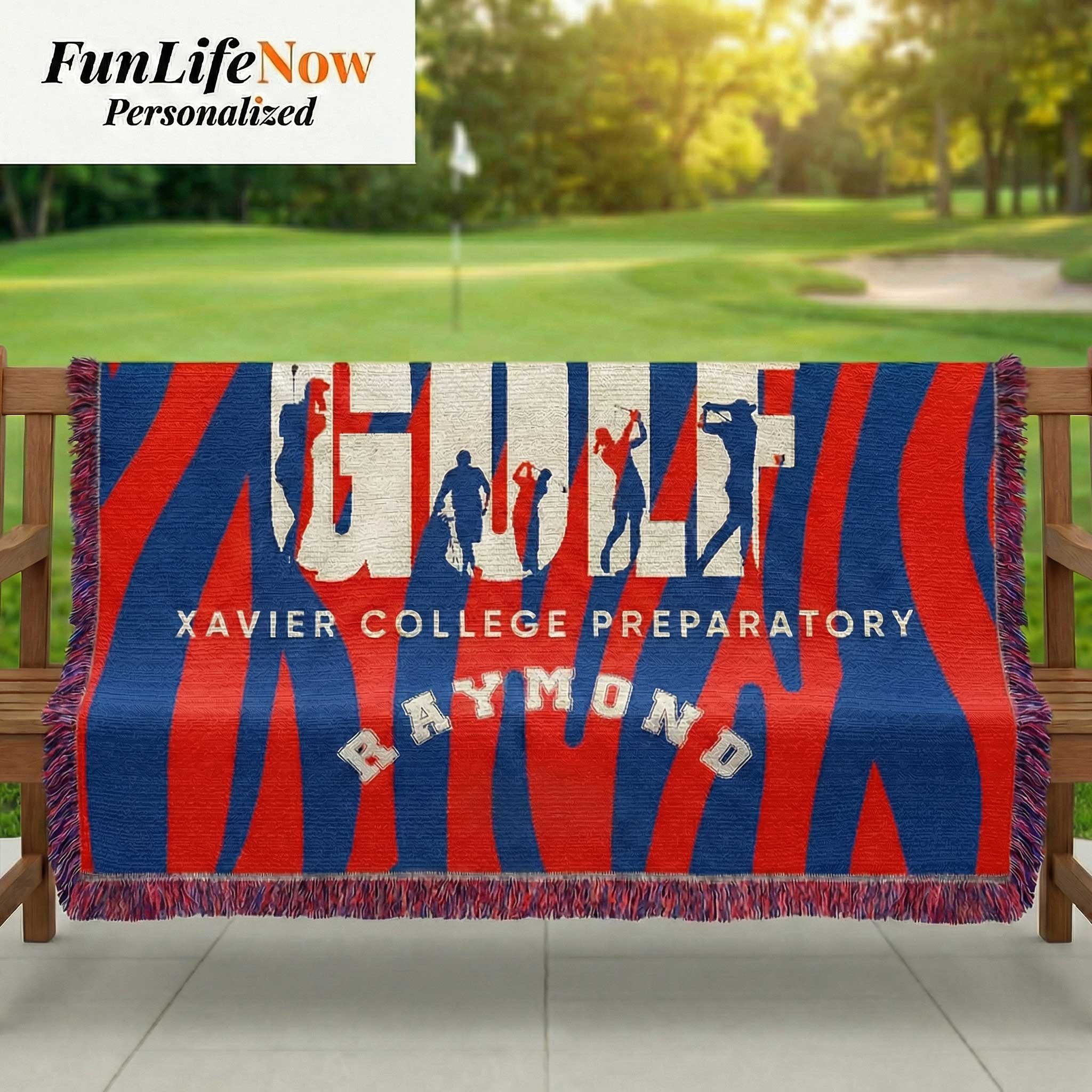 Golf Personalized Woven Blanket – Custom Golfer Gift