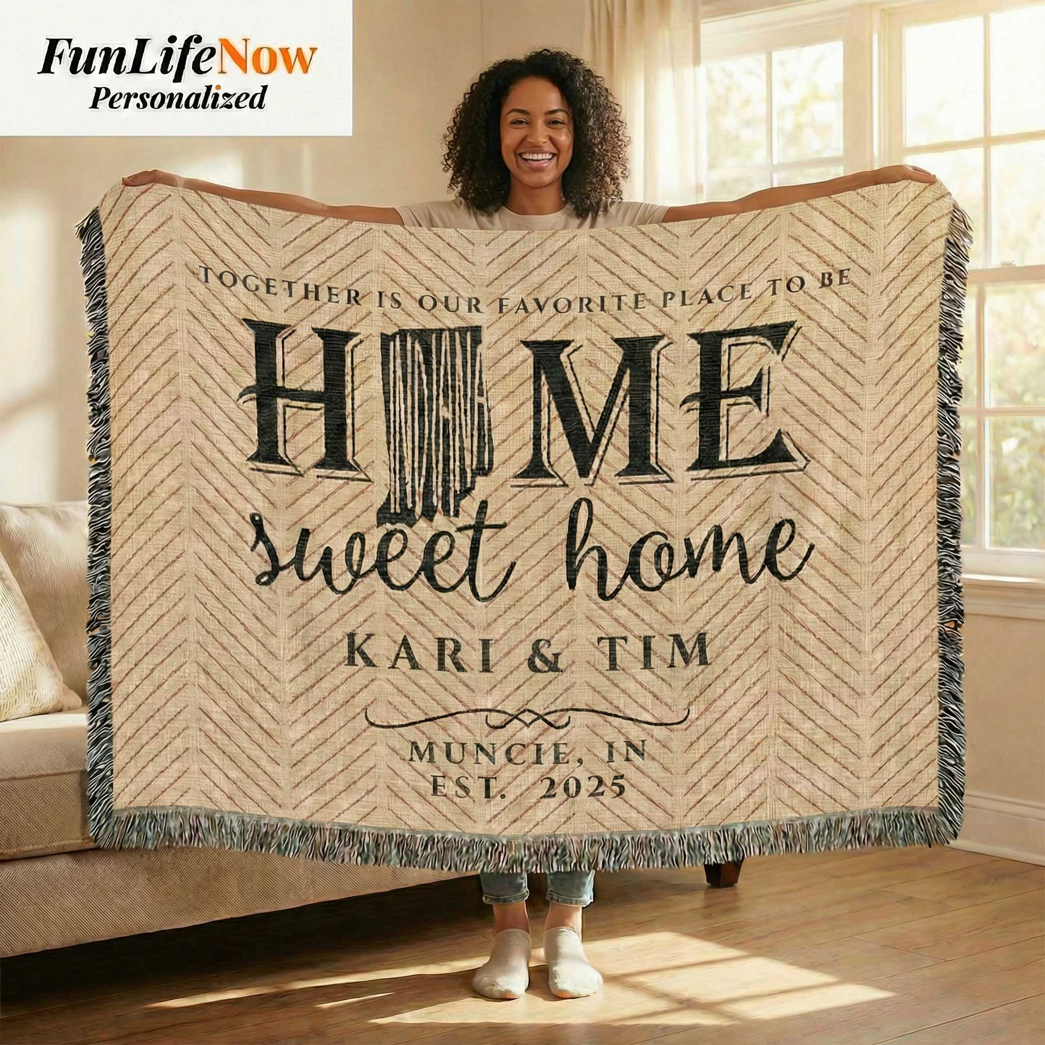 Indiana Personalized State Blanket – Custom Hoosier State Home Throw Gift