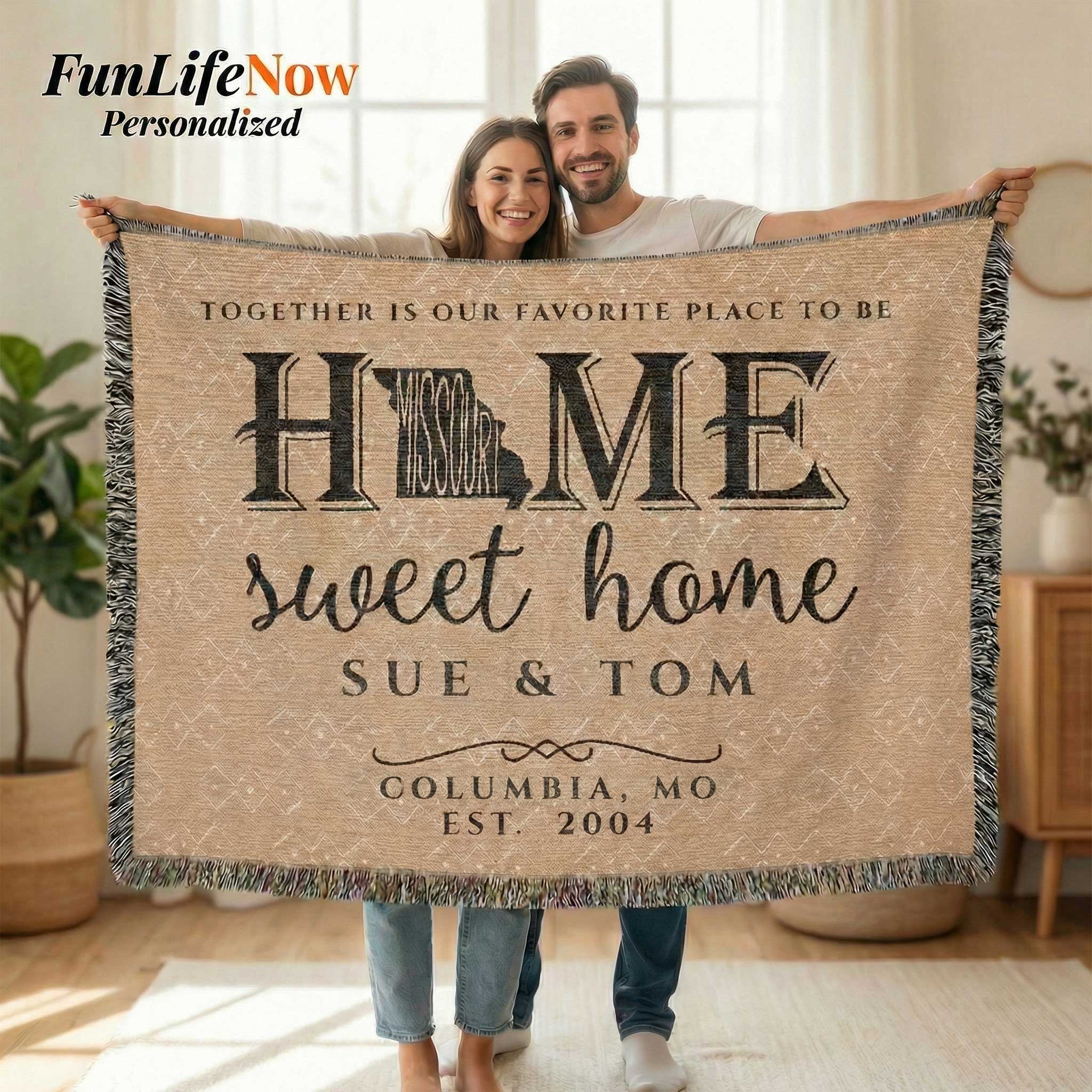 Missouri Personalized State Blanket – Custom Show-Me State Home Throw Gift