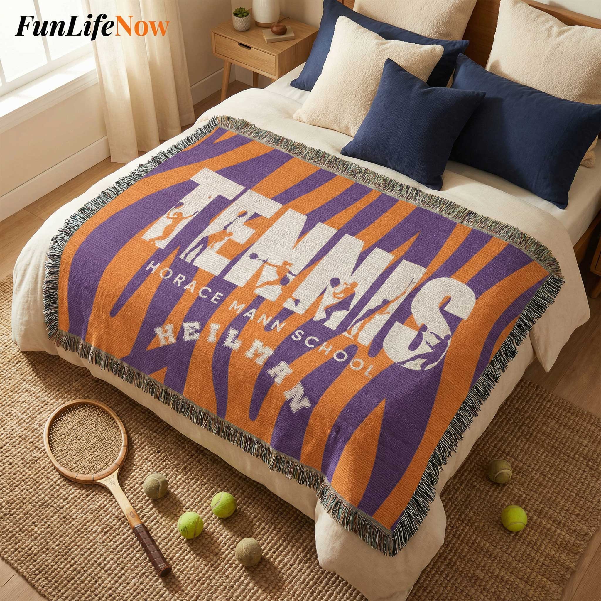 Tennis Personalized Woven Blanket – Custom Tennis Player Gift