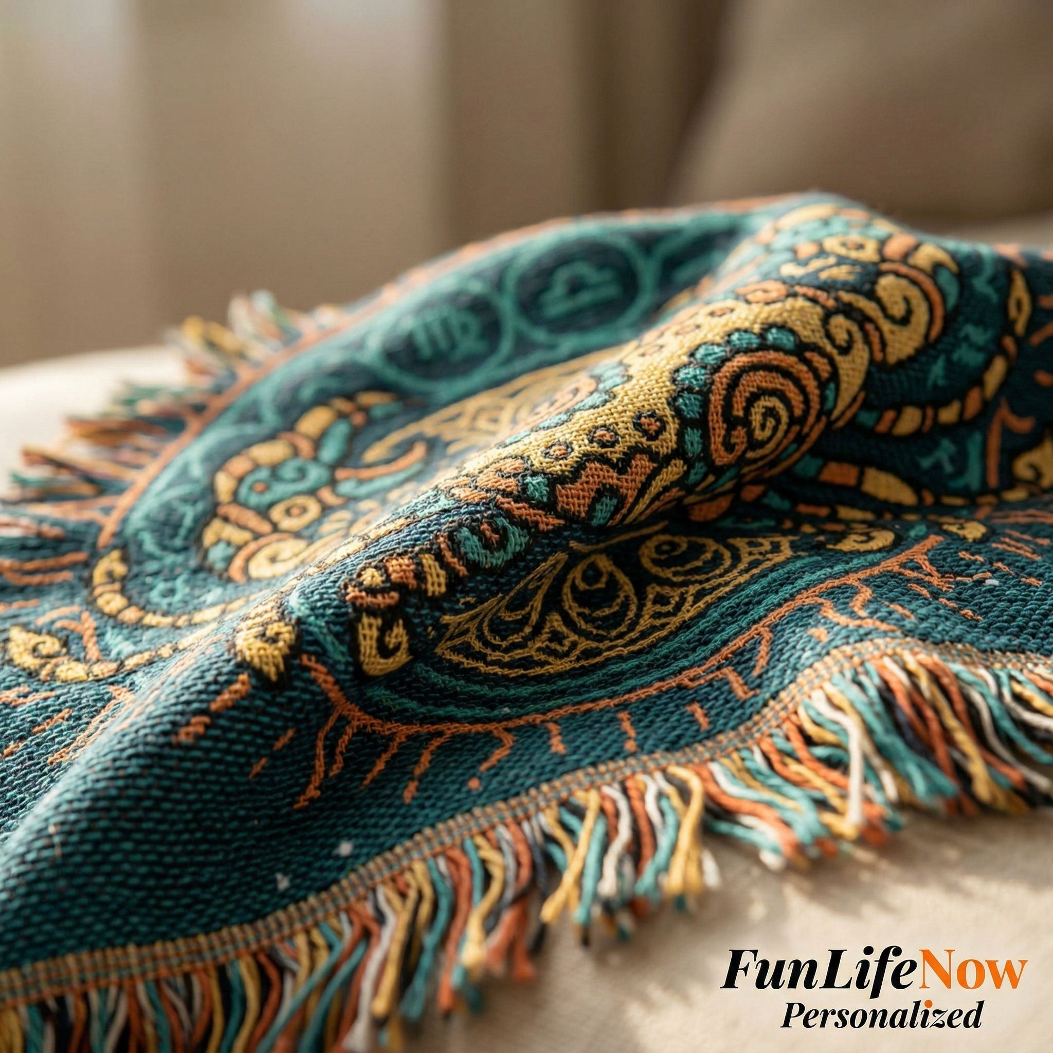 Personalized Cancer Zodiac Woven Blanket Astrology Gift Custom Throw