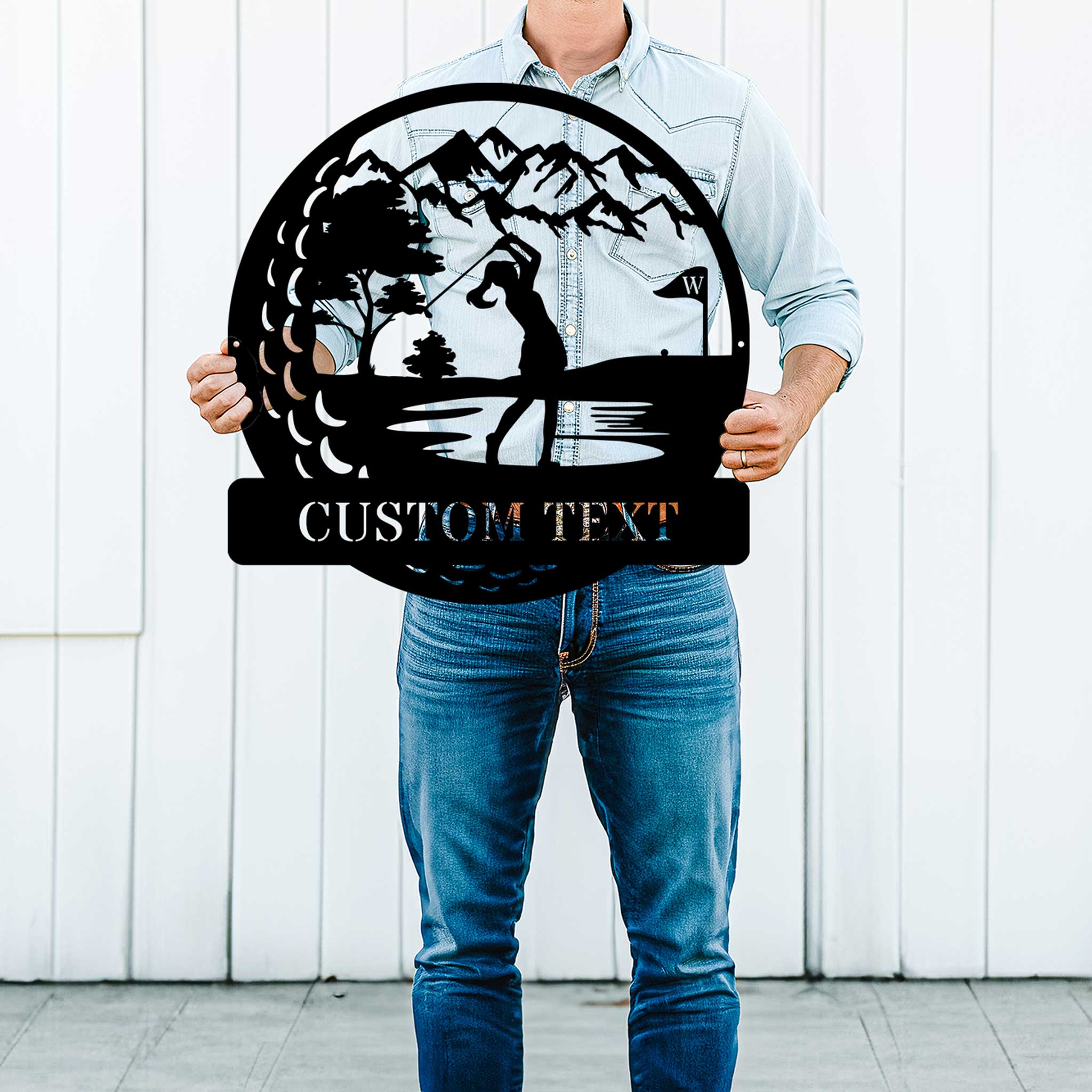 Personalized Metal Golf Sign – Custom Female Golfer Wall Art & Outdoor Décor