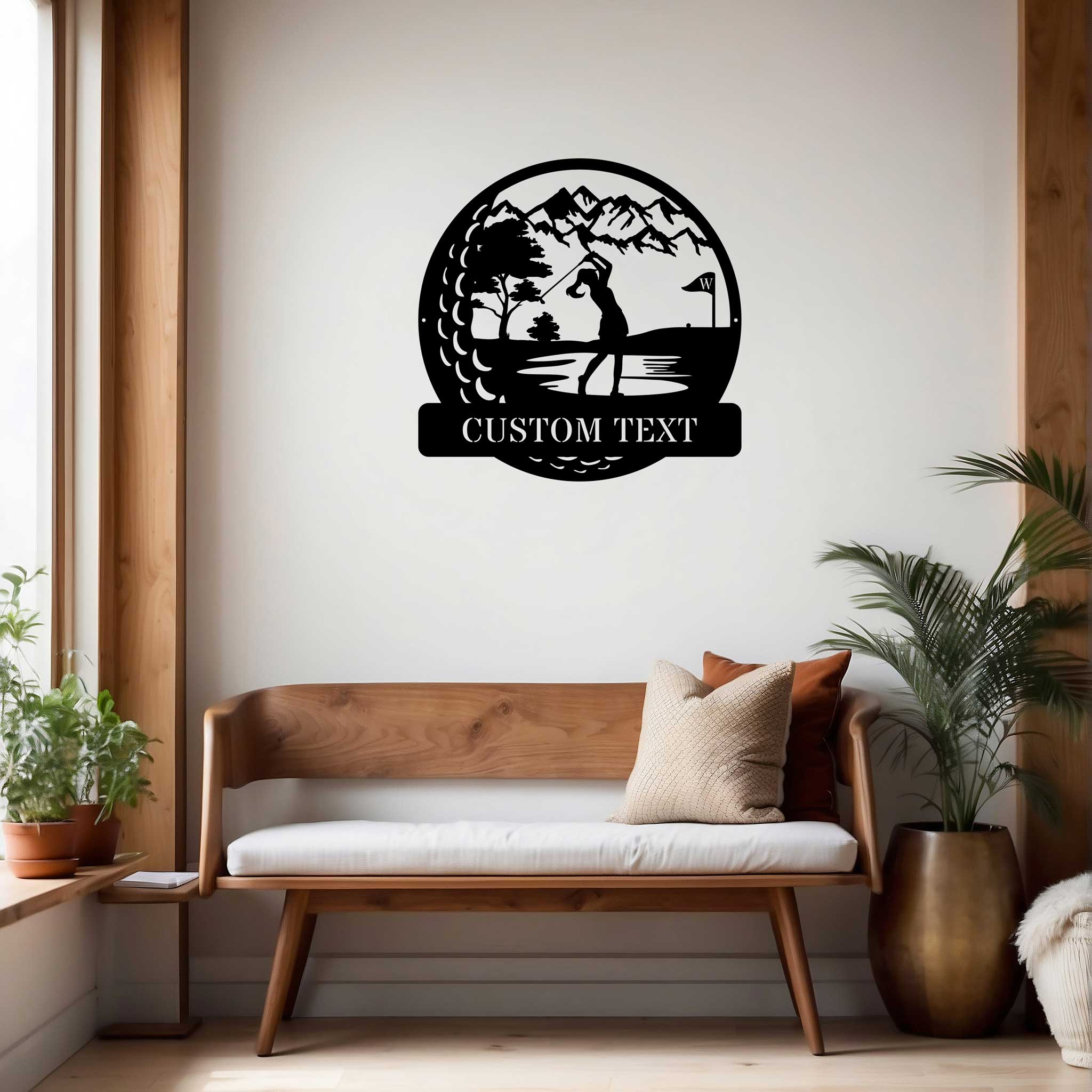 Personalized Metal Golf Sign – Custom Female Golfer Wall Art & Outdoor Décor