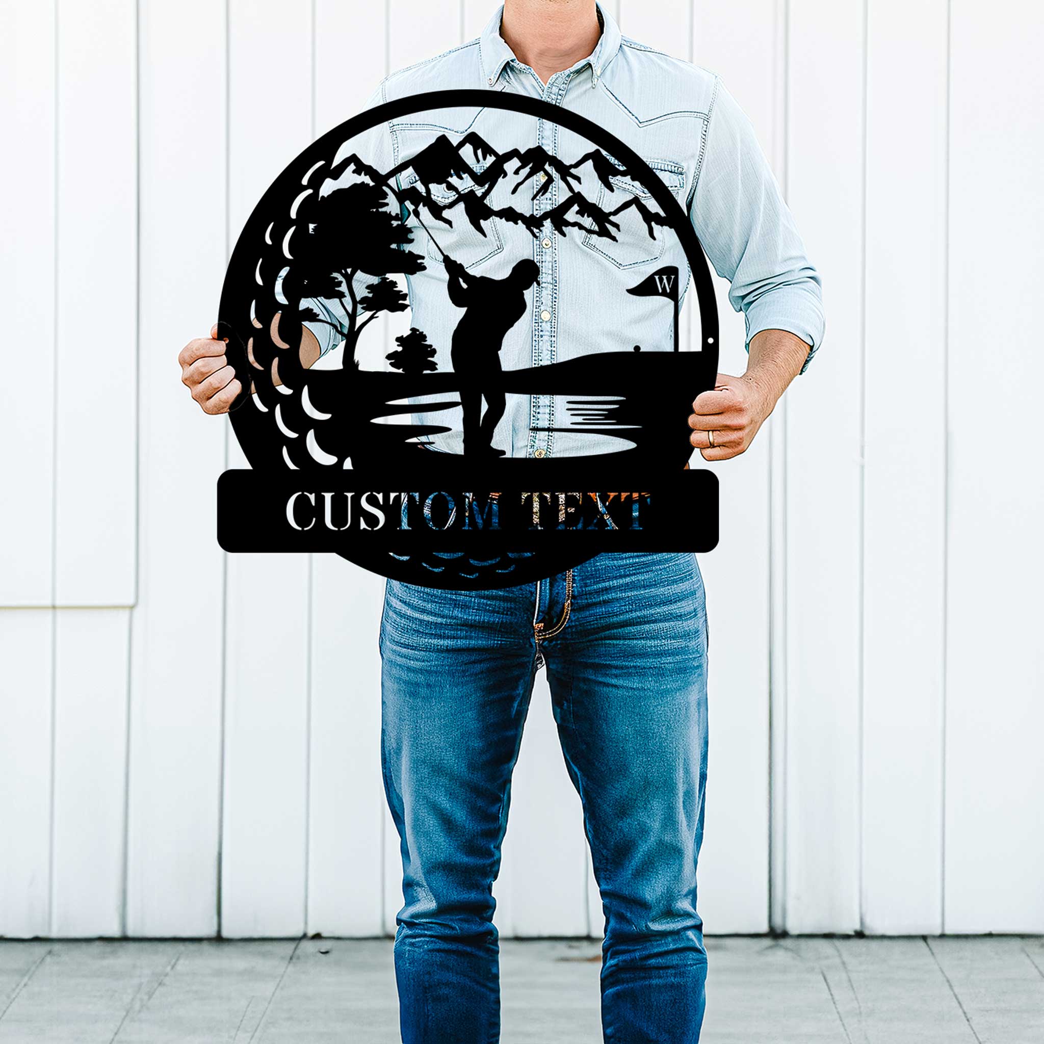 Personalized Metal Golf Sign – Custom Male Golfer Wall Art & Outdoor Décor