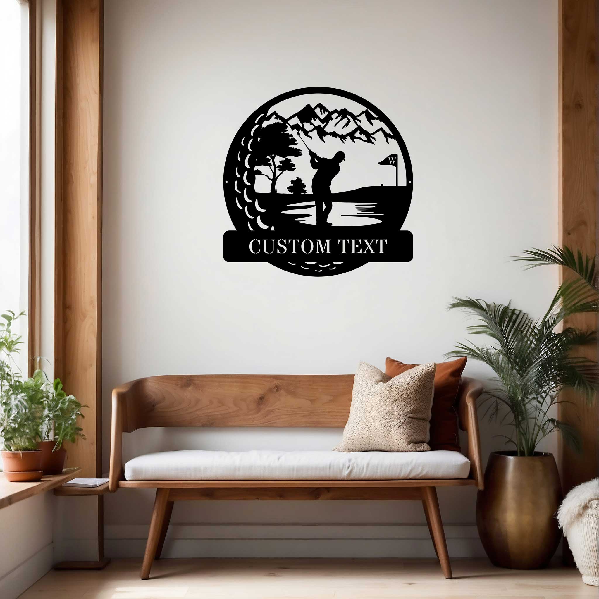 Personalized Metal Golf Sign – Custom Male Golfer Wall Art & Outdoor Décor