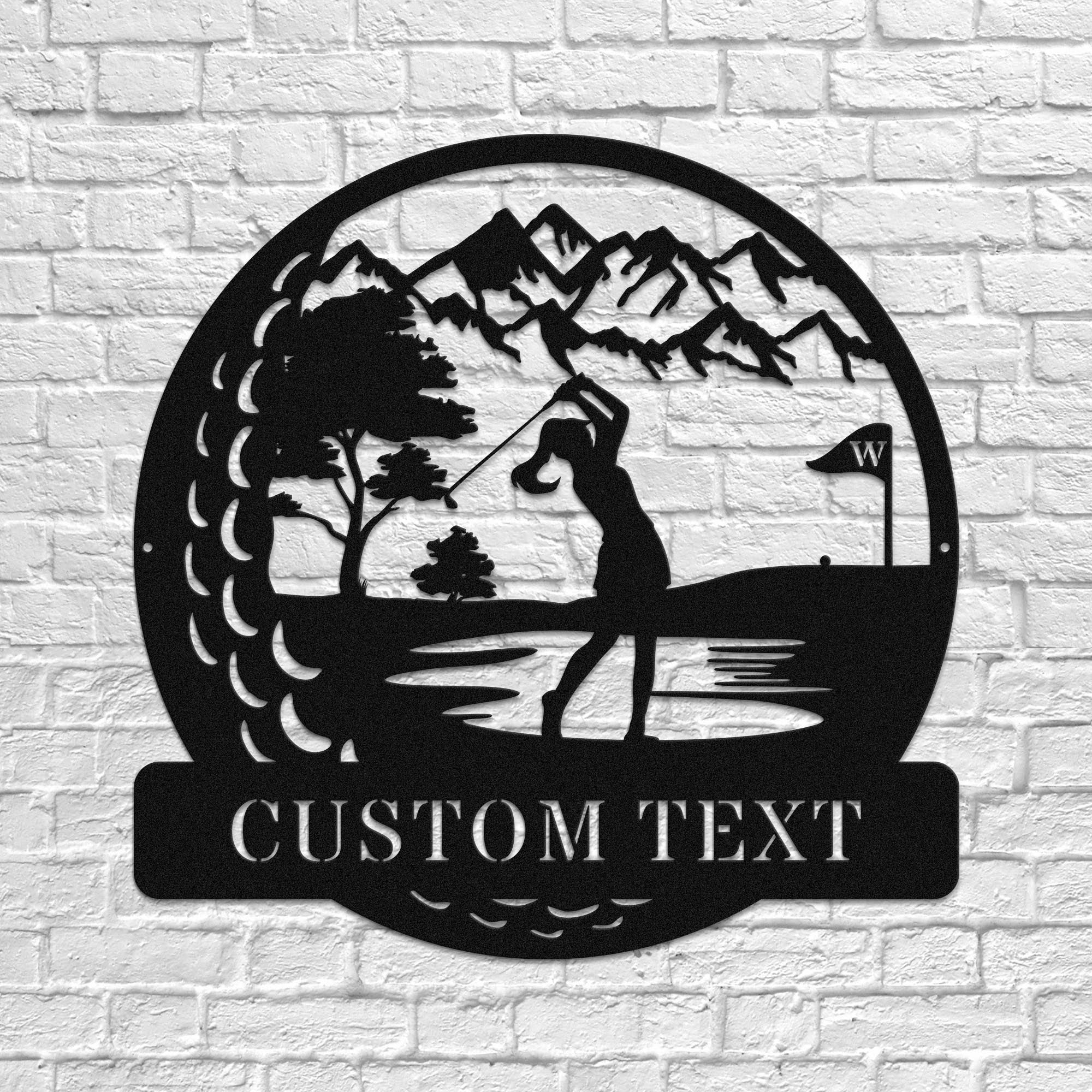 Personalized Metal Golf Sign – Custom Female Golfer Wall Art & Outdoor Décor